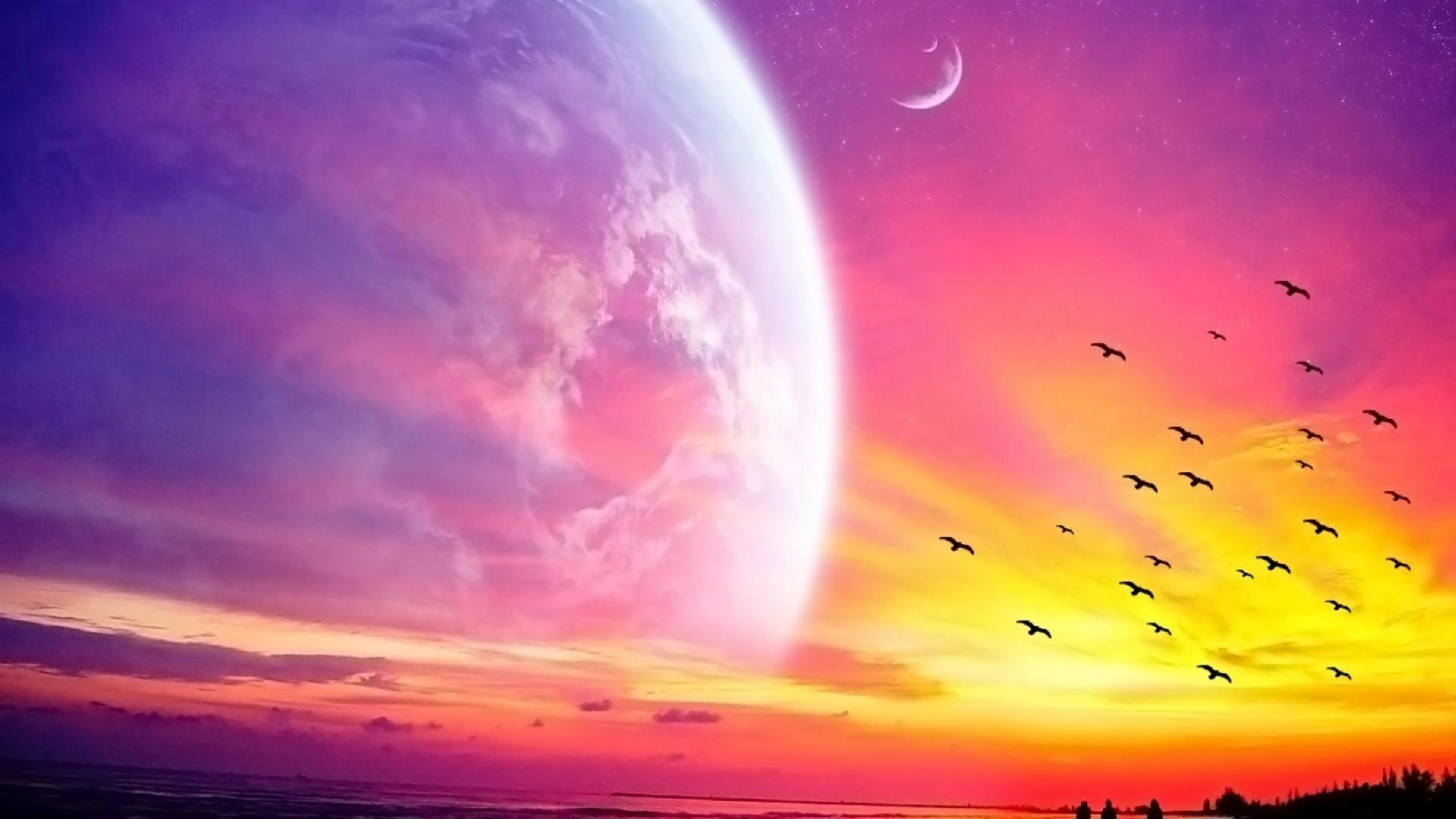 Dusk Planet Fantasy Colorful dusk Sky HD Wallpaper, Desktop
