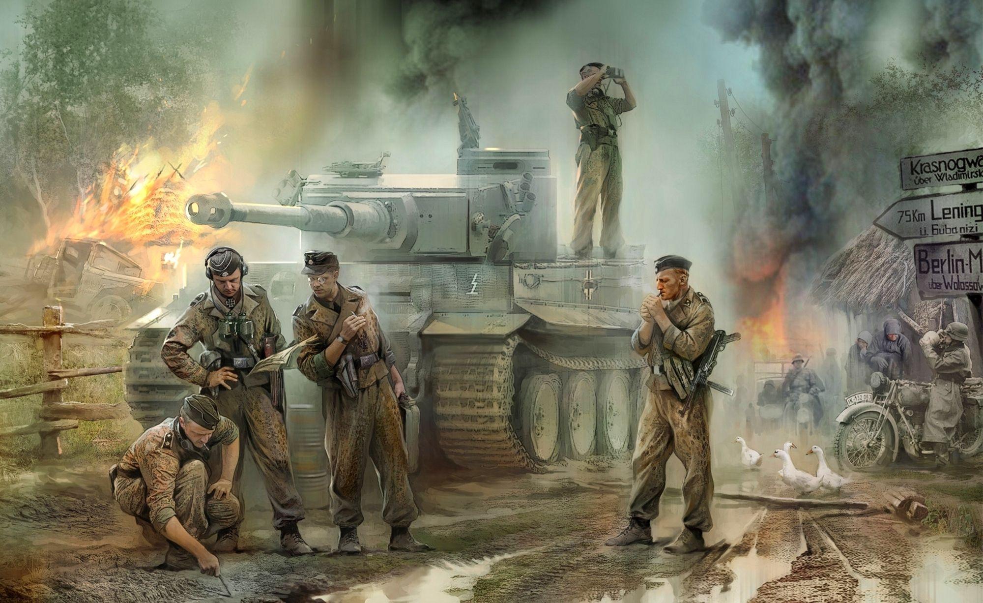 Wallpaper Tanks Soldiers Tiger Army Image Download