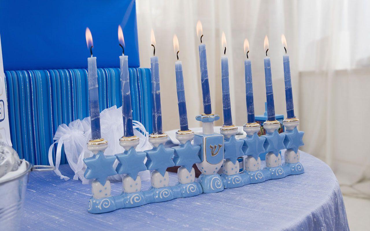 Hanukkah nine arm Candlestick desktop wallpaperman － Holiday