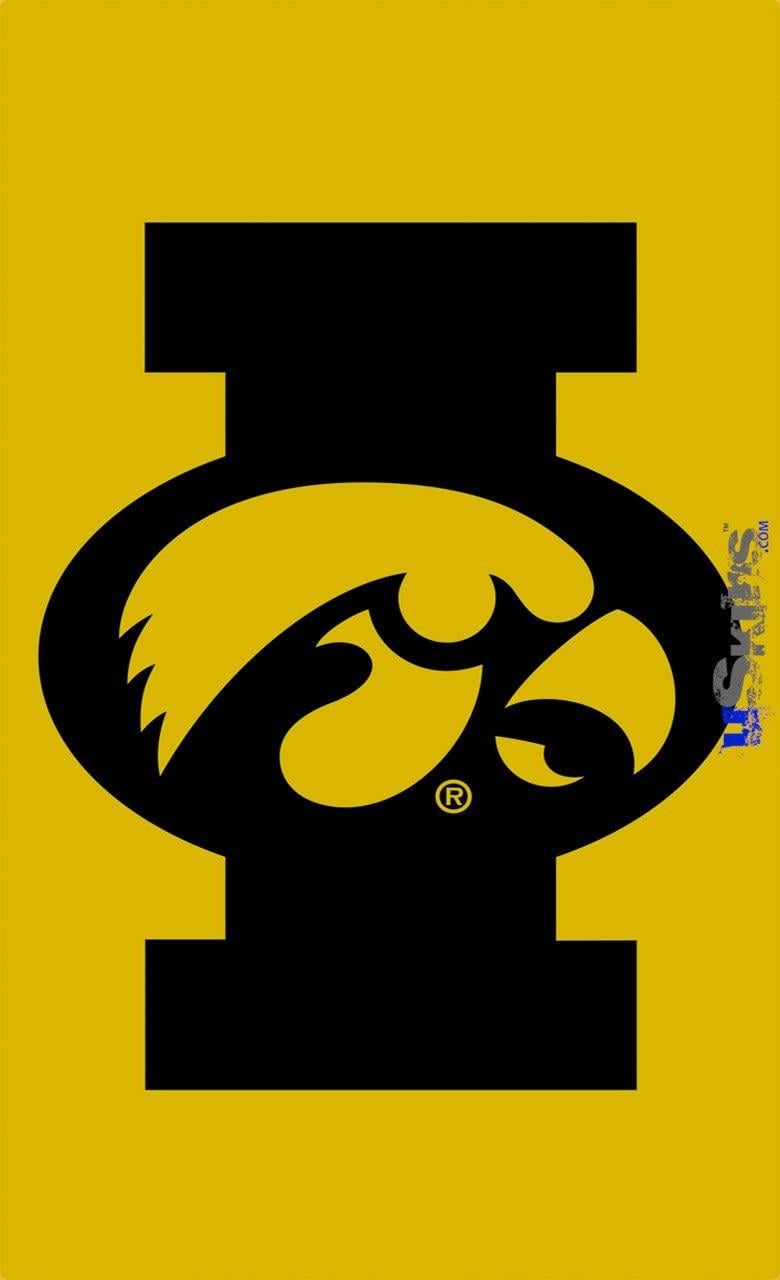 Iowa Hawkeyes Tigerhawk Oval 02 Black on Gold Style Skin