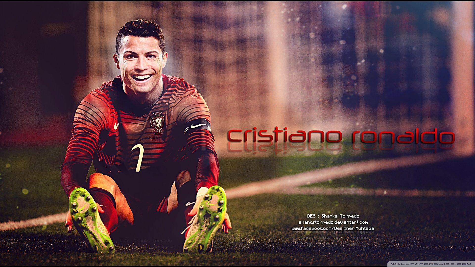 Gold painting of Cristiano Ronaldo HD desktop wallpaper