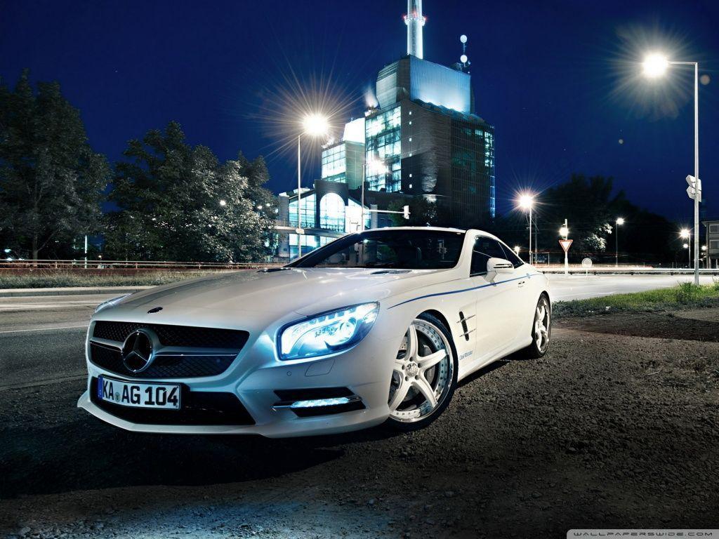 Mercedes Benz SL Night HD desktop wallpaper, Widescreen