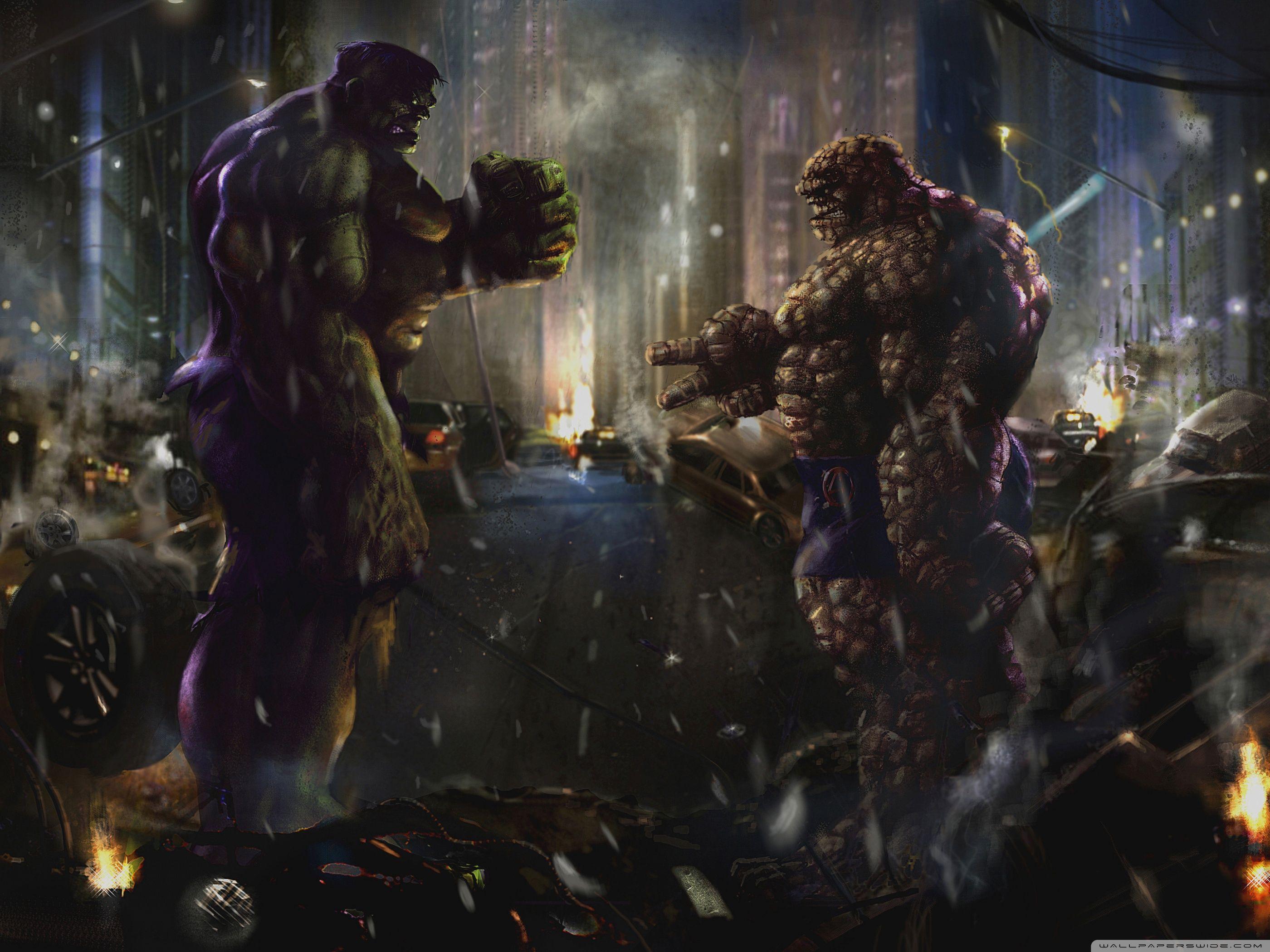 Hulk vs Thing HD desktop wallpaper, High Definition