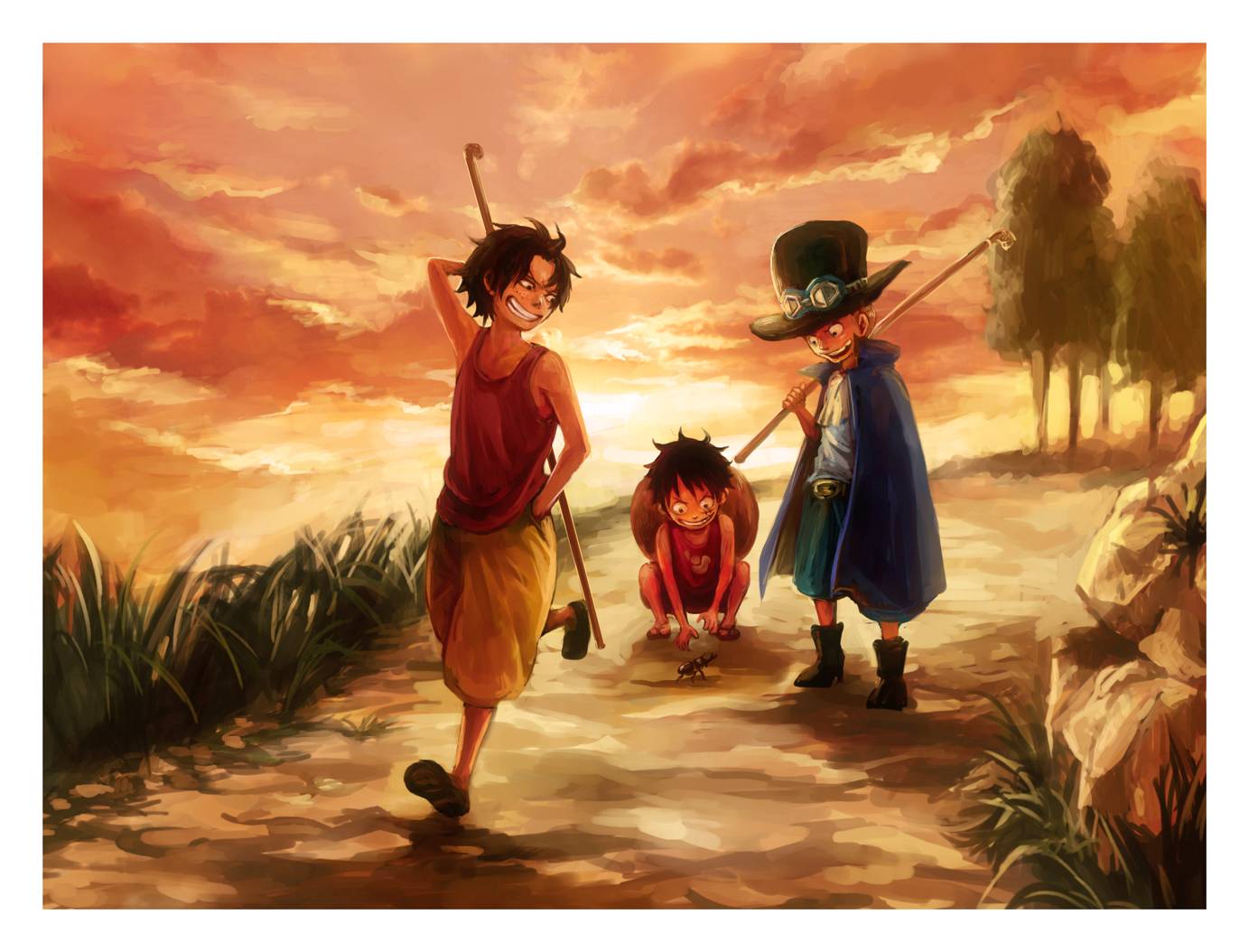 Luffy, Ace and Sabo Piece Wallpaper