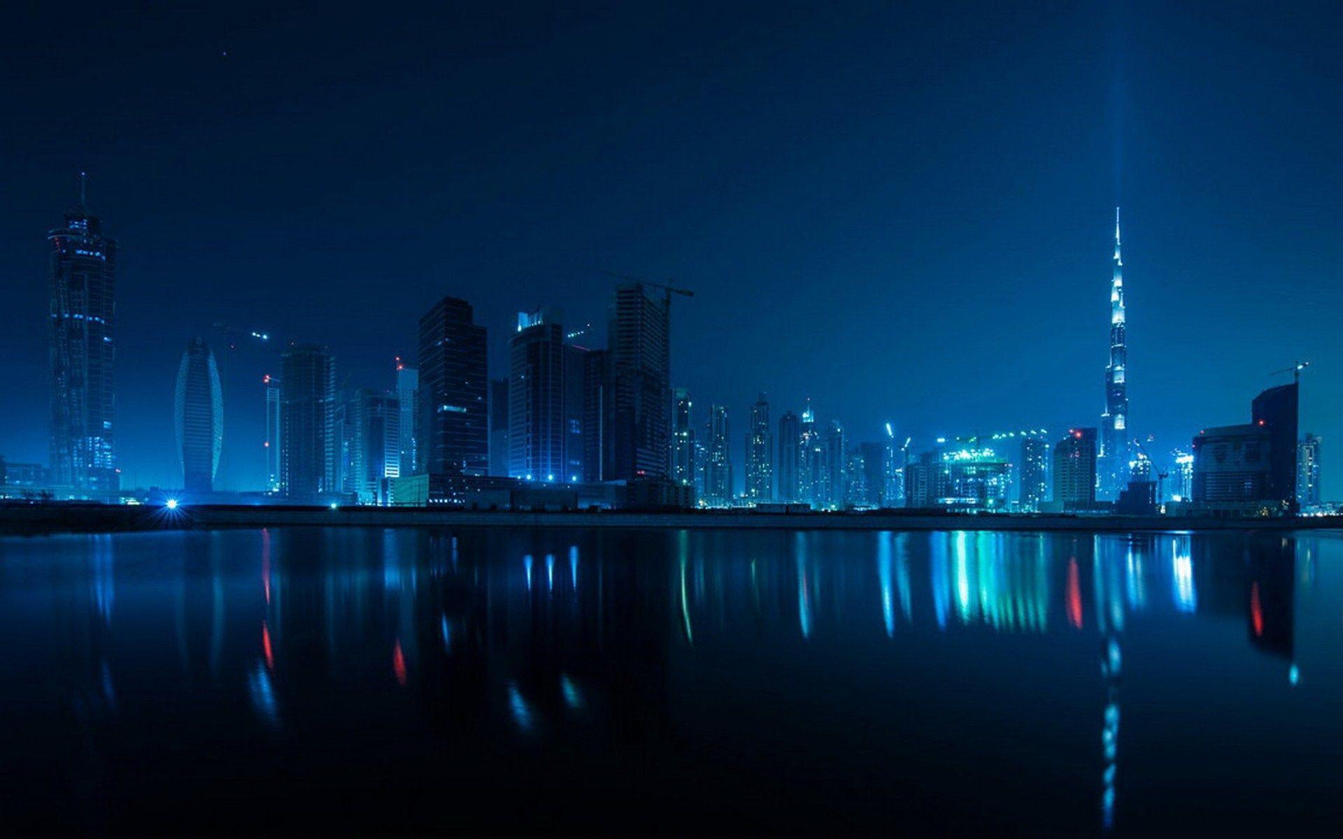 Dubai Cities United Arab Emirates Night HD Aesthetic Wallpaper