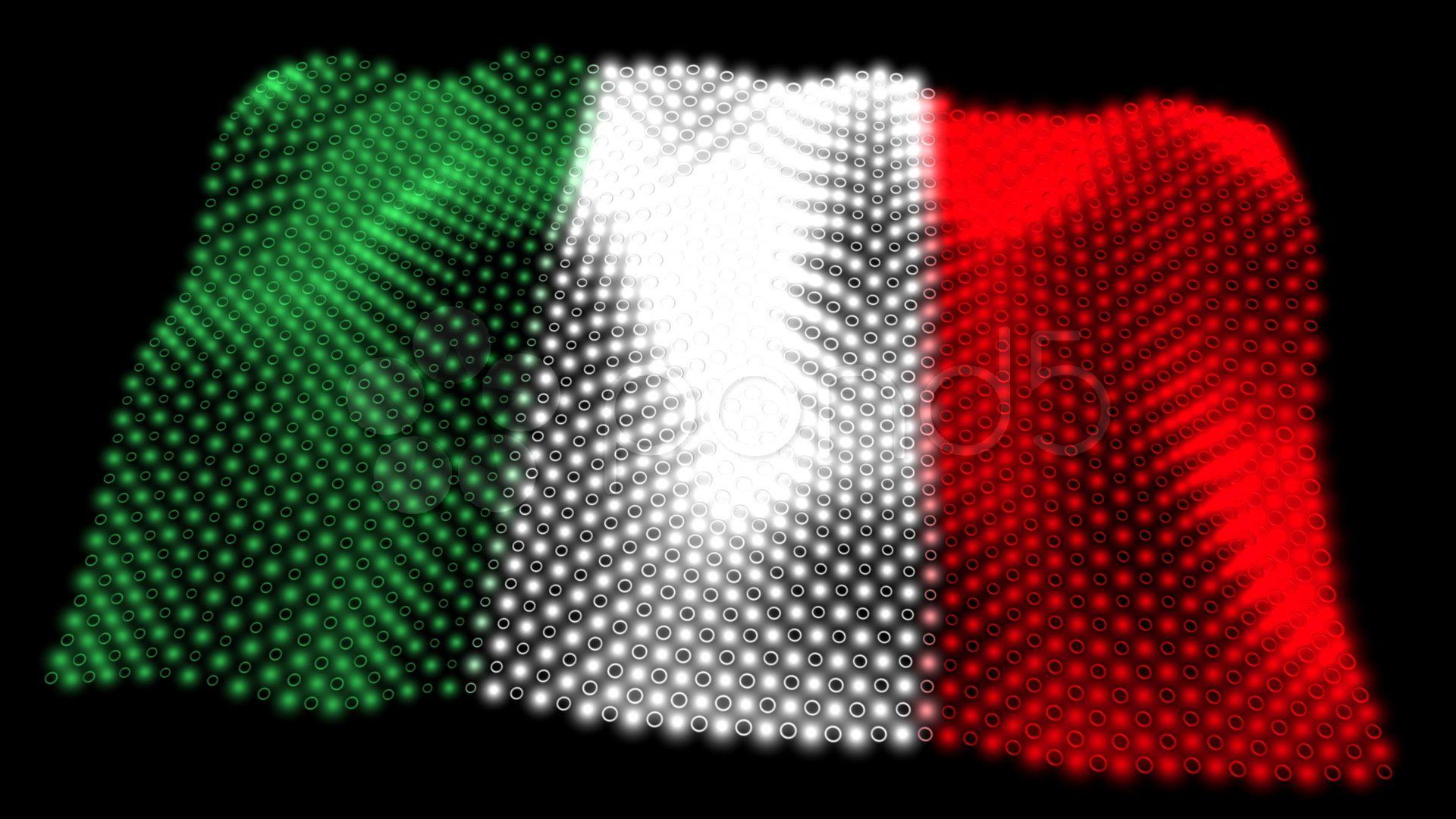 Glowing Italian Flag 05 (HD) Video Clip