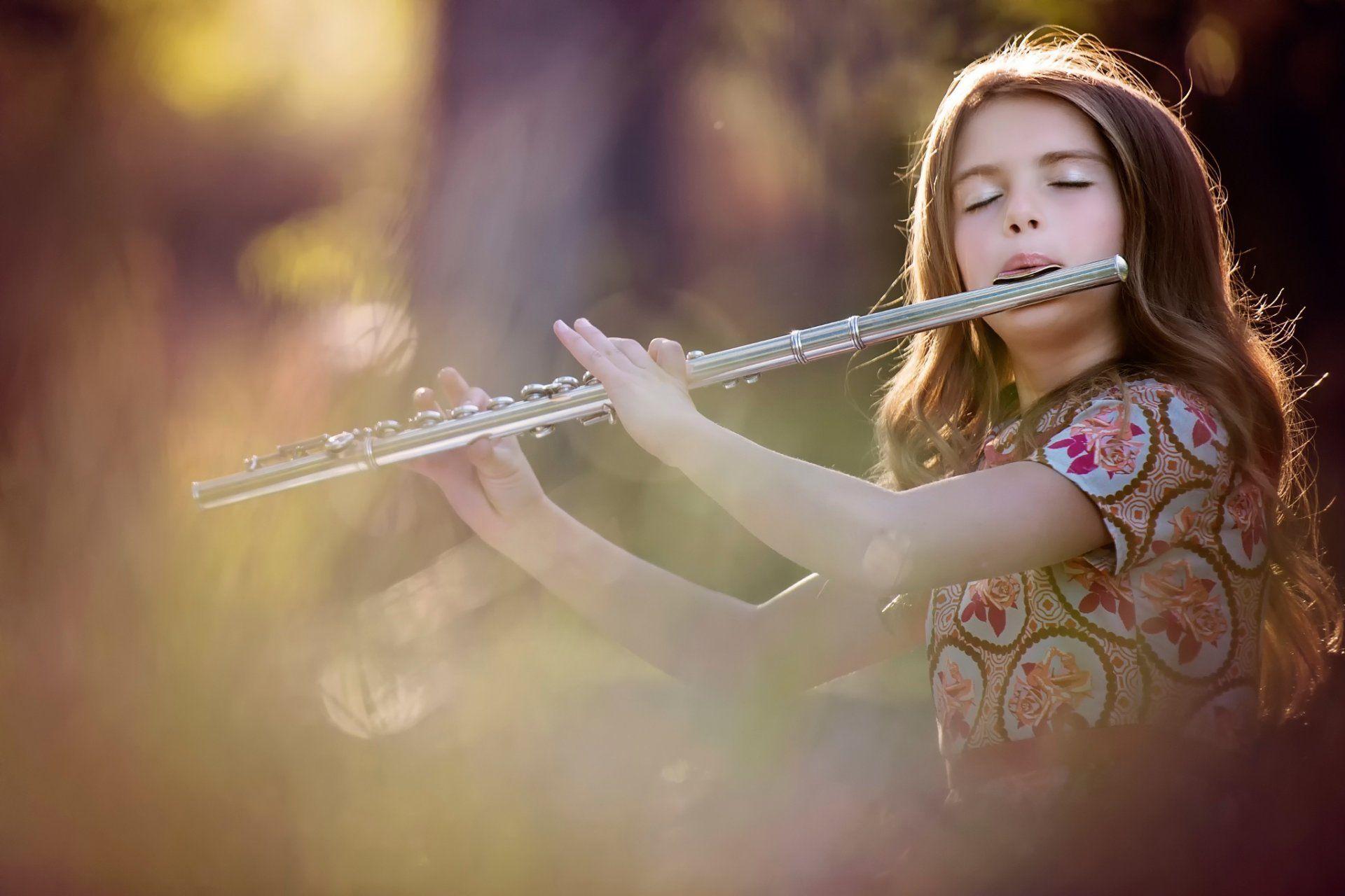 girl flute game HD wallpaper