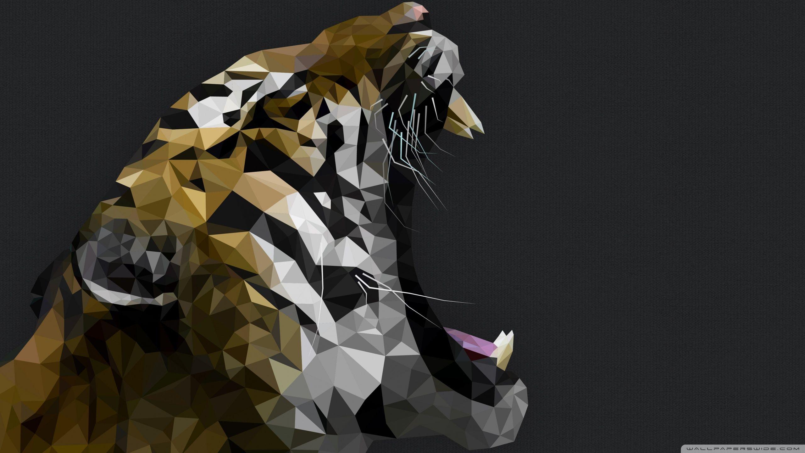 Polygon Tiger HD desktop wallpaper, Widescreen, High Definition