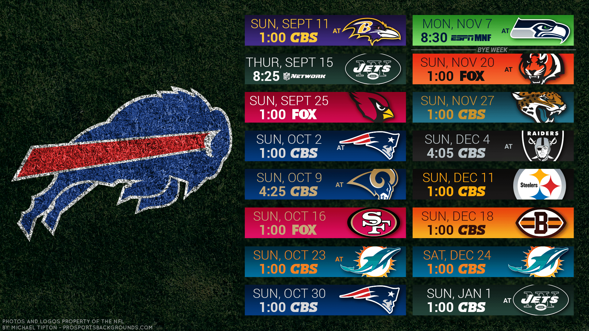 Buffalo Bills 2016 HD Schedule Wallpaper