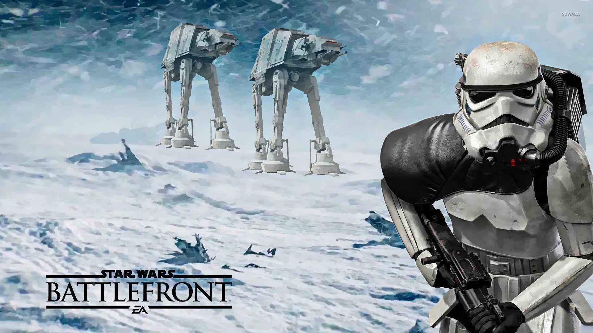 Darth Vader and Stormtroopers in Star Wars: Battlefront wallpaper