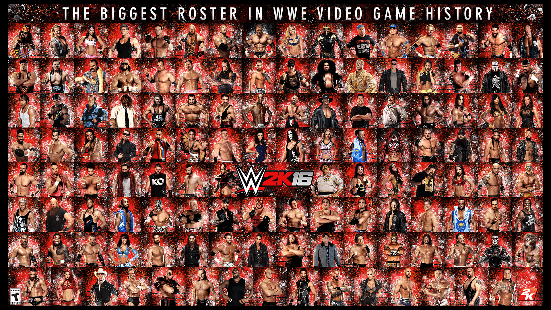 WWE 2K16: Official Wallpaper Confirms Final On Disc Roster