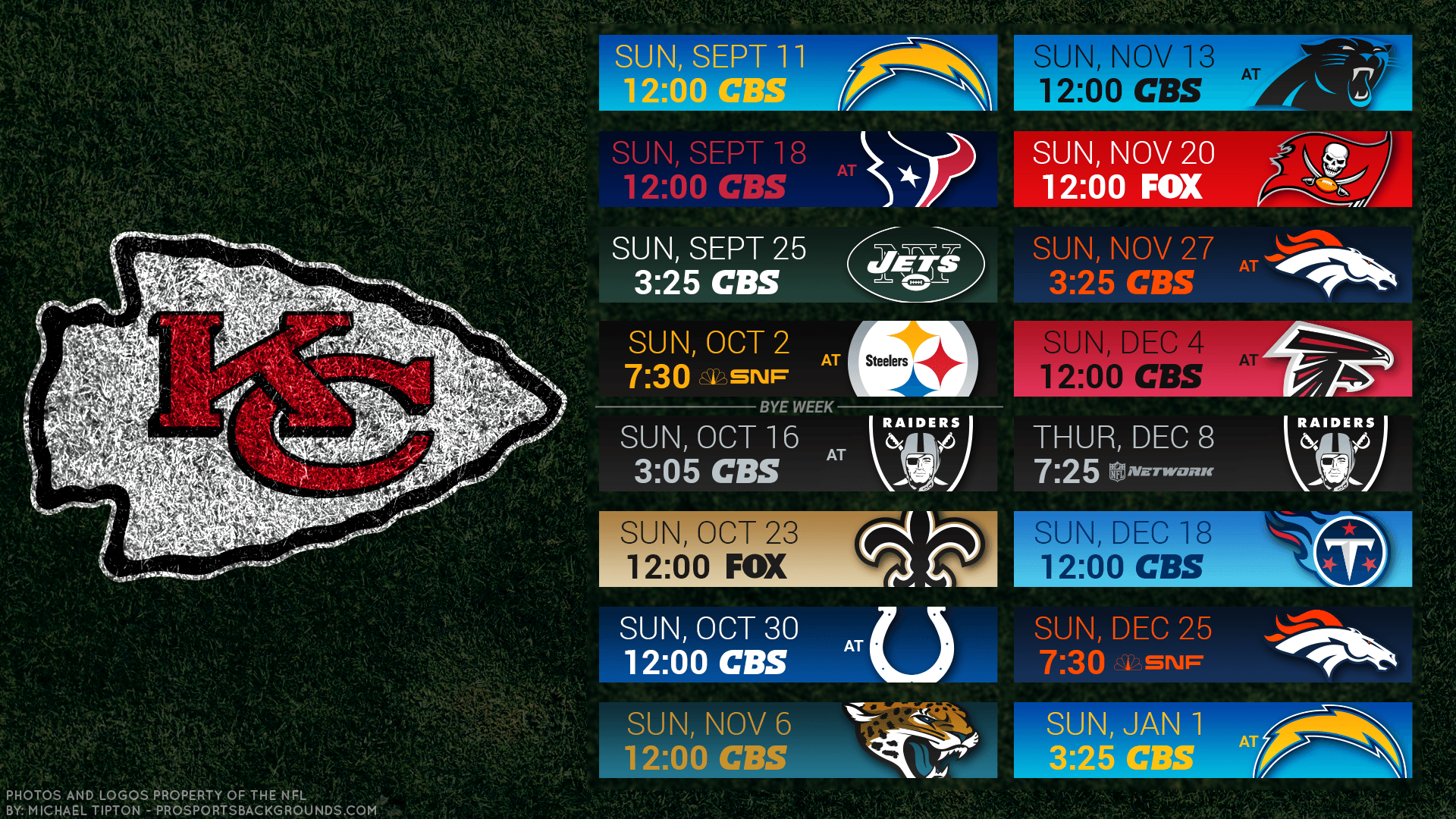 Kansas City Chiefs 2017 HD 4k Schedule Wallpaper
