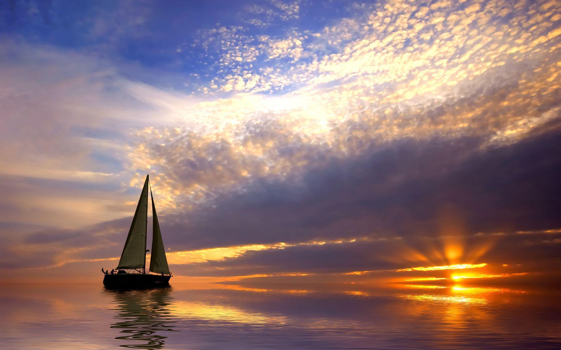 Sailing. Sailing Wallpaper, Sea, Sunset. HD Desktop Wallpaper