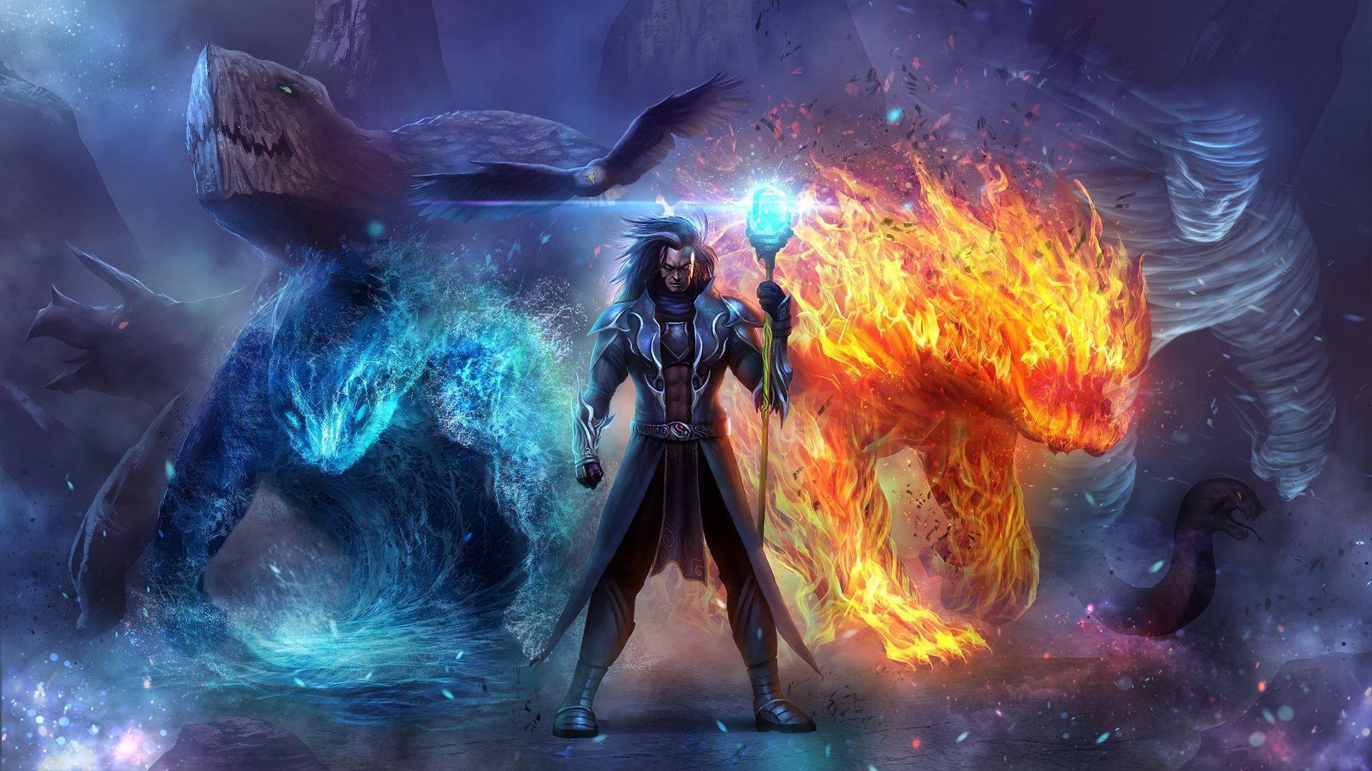 HD Wizard in ice and fire Wallpaper