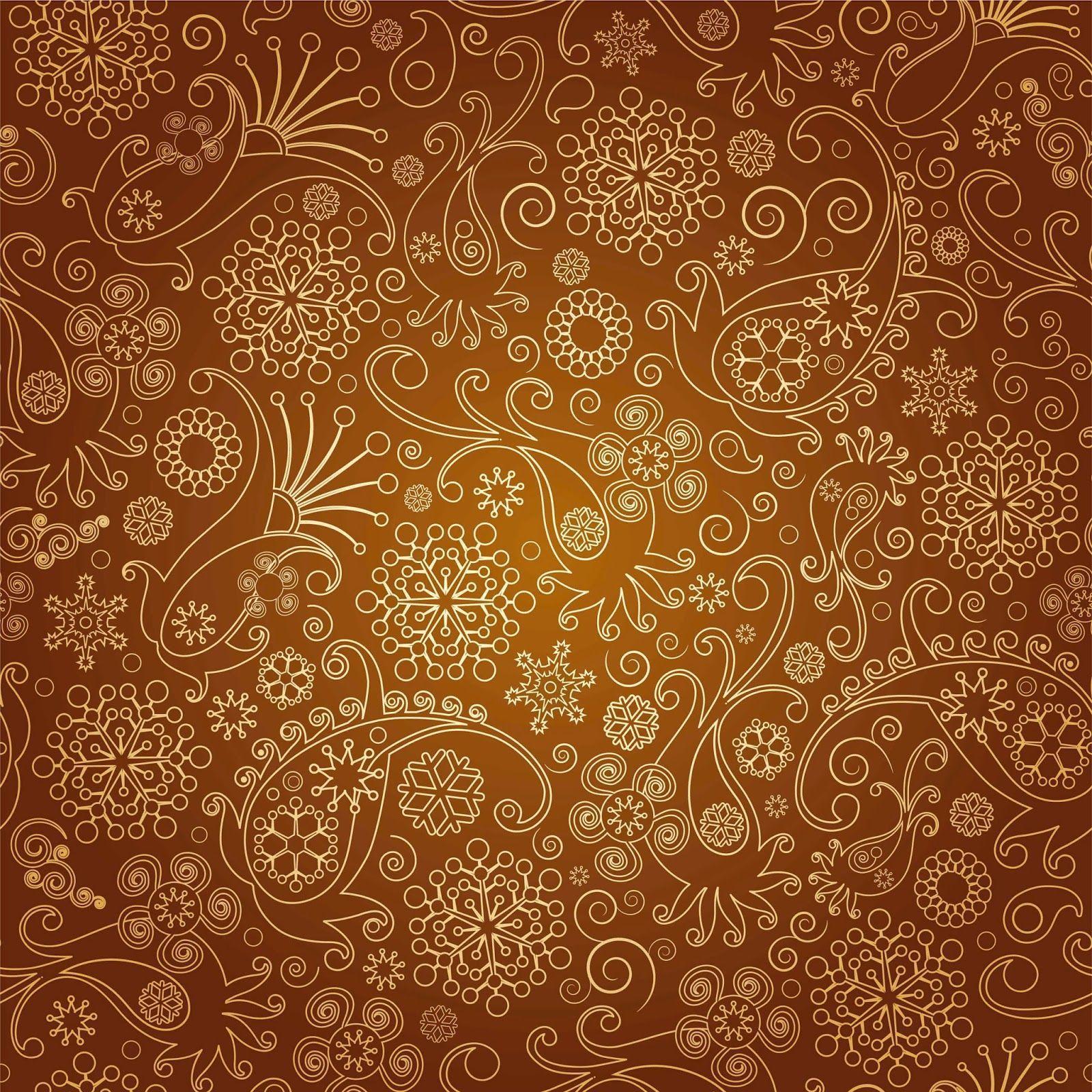 Brown Floral Patterns Vector