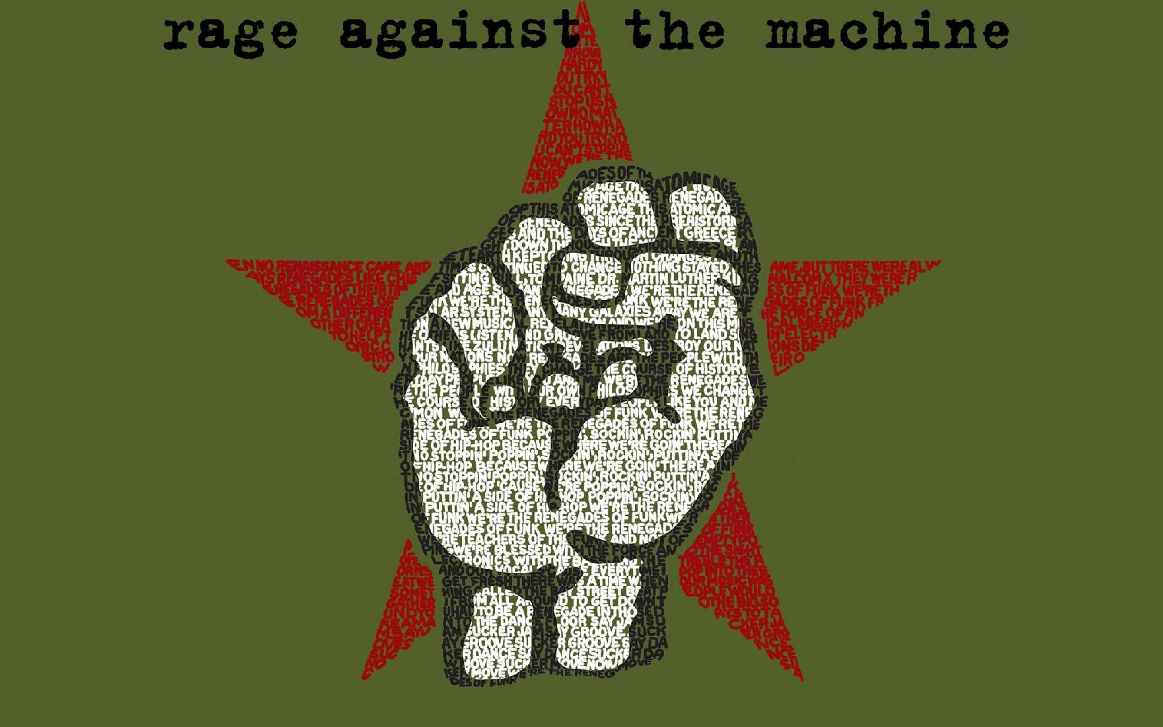 Download Wallpaper 3840x2400 Rage against the machine, Fist, Star
