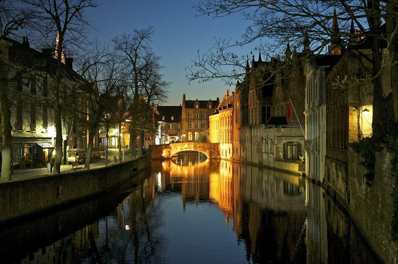 Wallpaper Belgium Rivers Houses Bruges Canal Cities download photo
