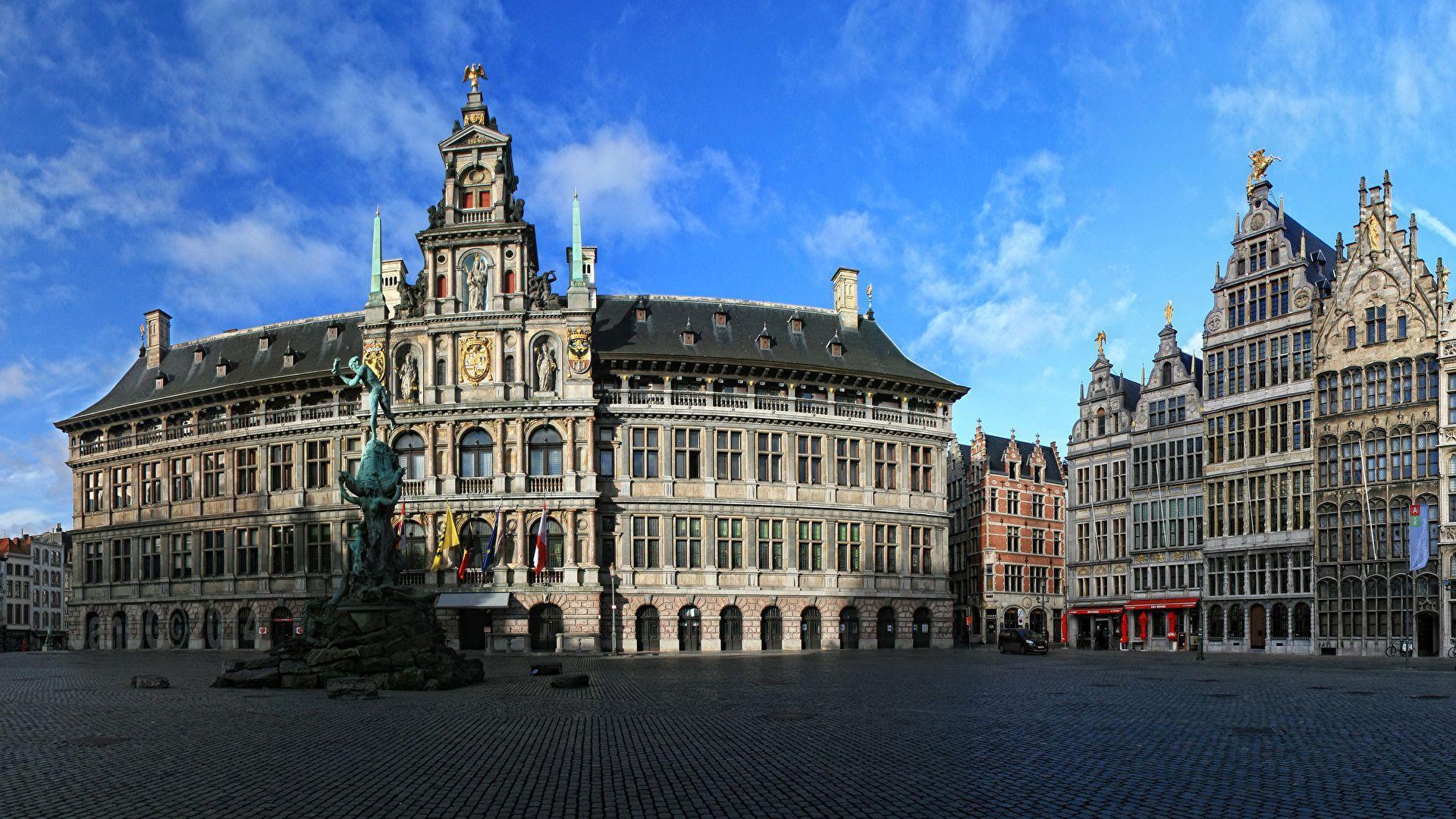 Wallpaper Belgium Houses Monuments Antwerpen Street Cities