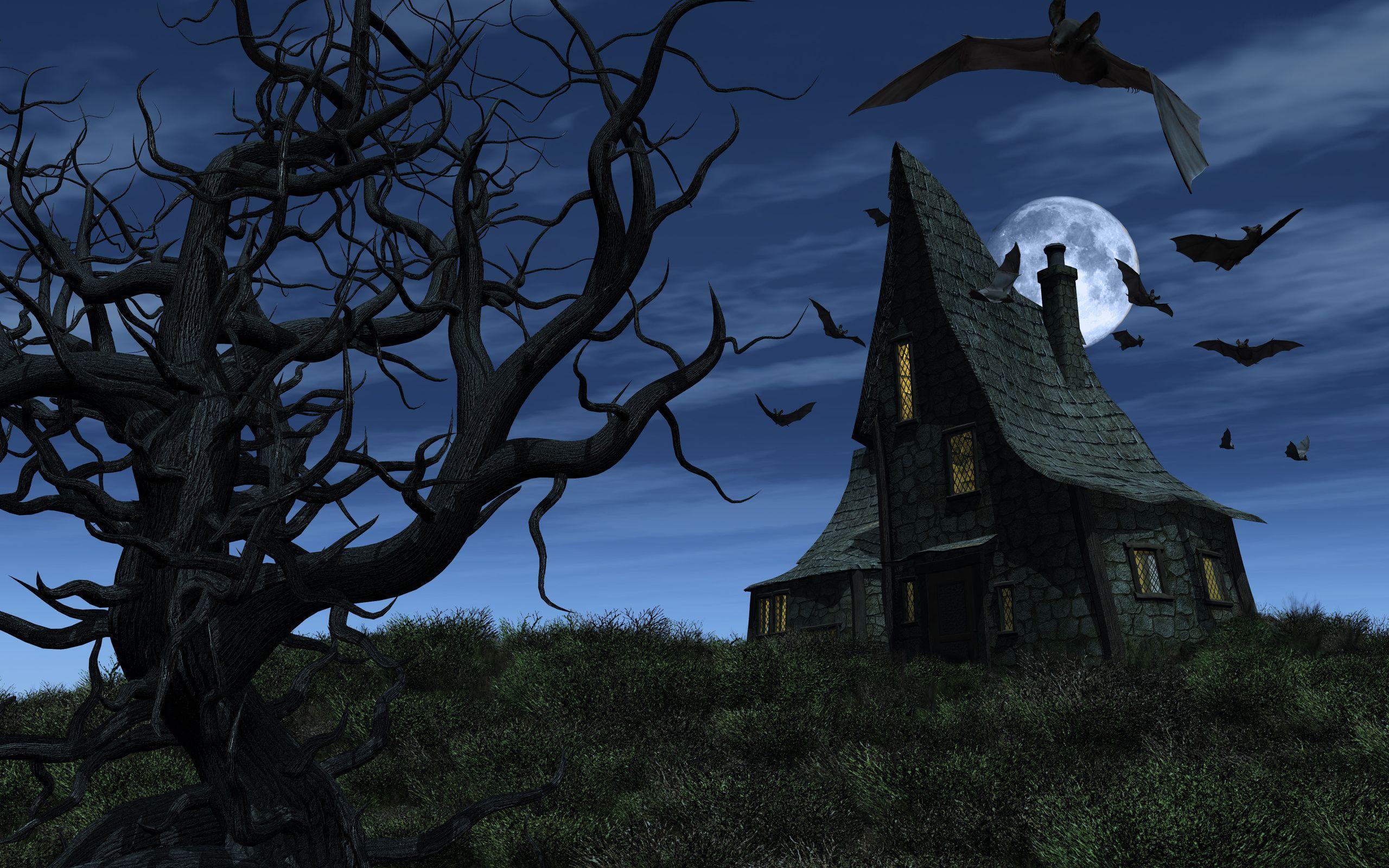 Scary, Bats, Full Moon, , Scary, Halloween, Halloween