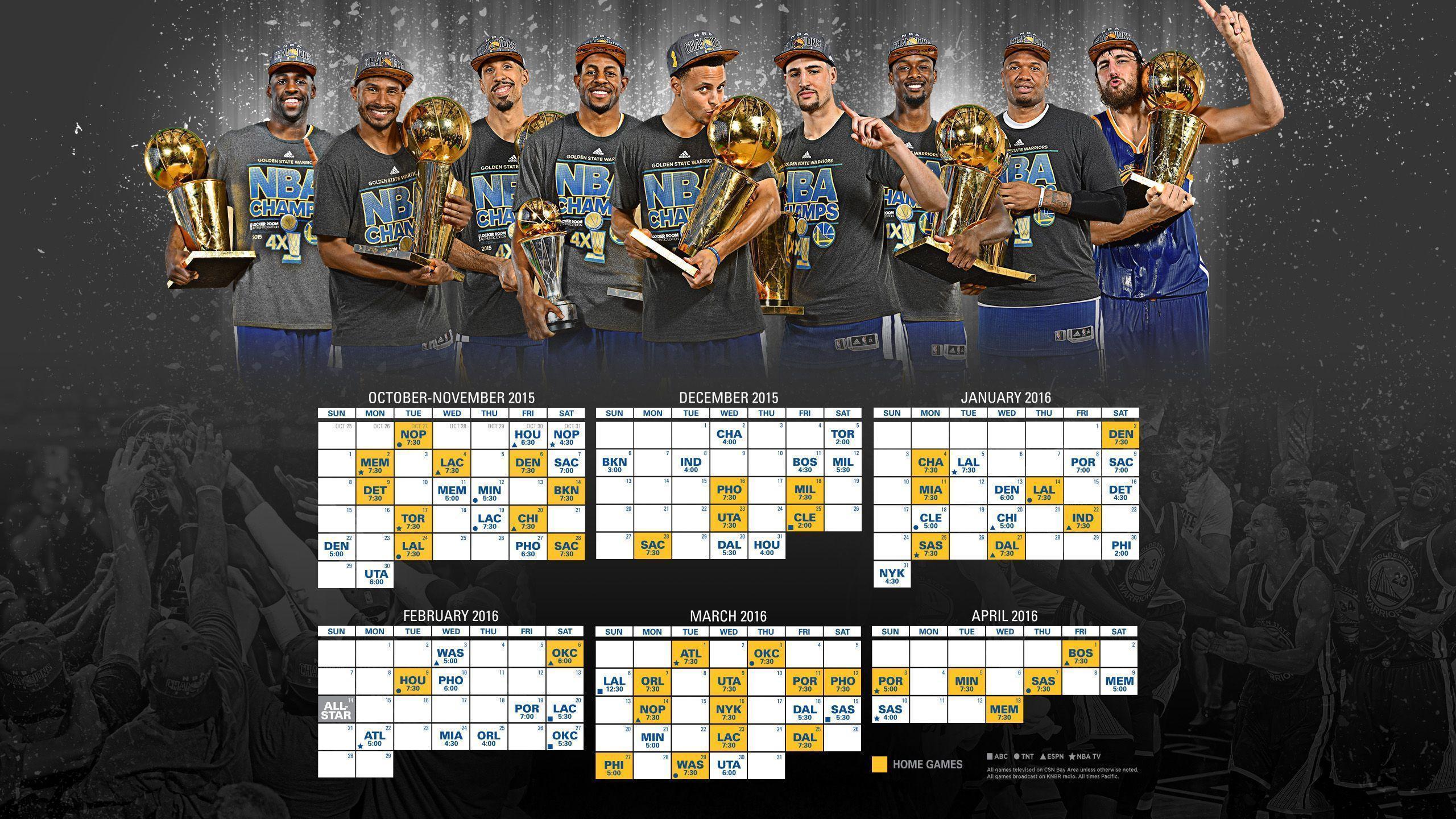 2015 16 Schedule: 2560×1440 (Champions). Warriors