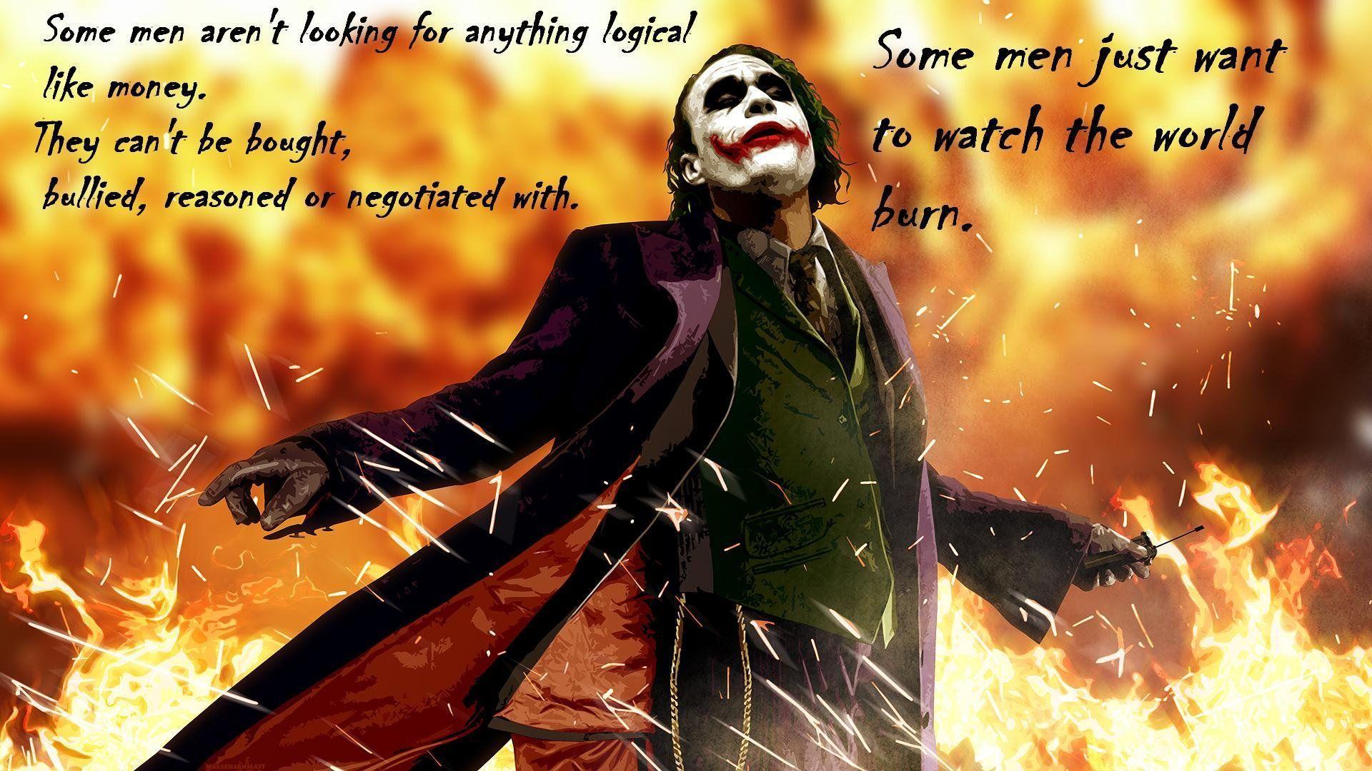 the joker quotes. World Burn Joker Quote. Joker Quote HD