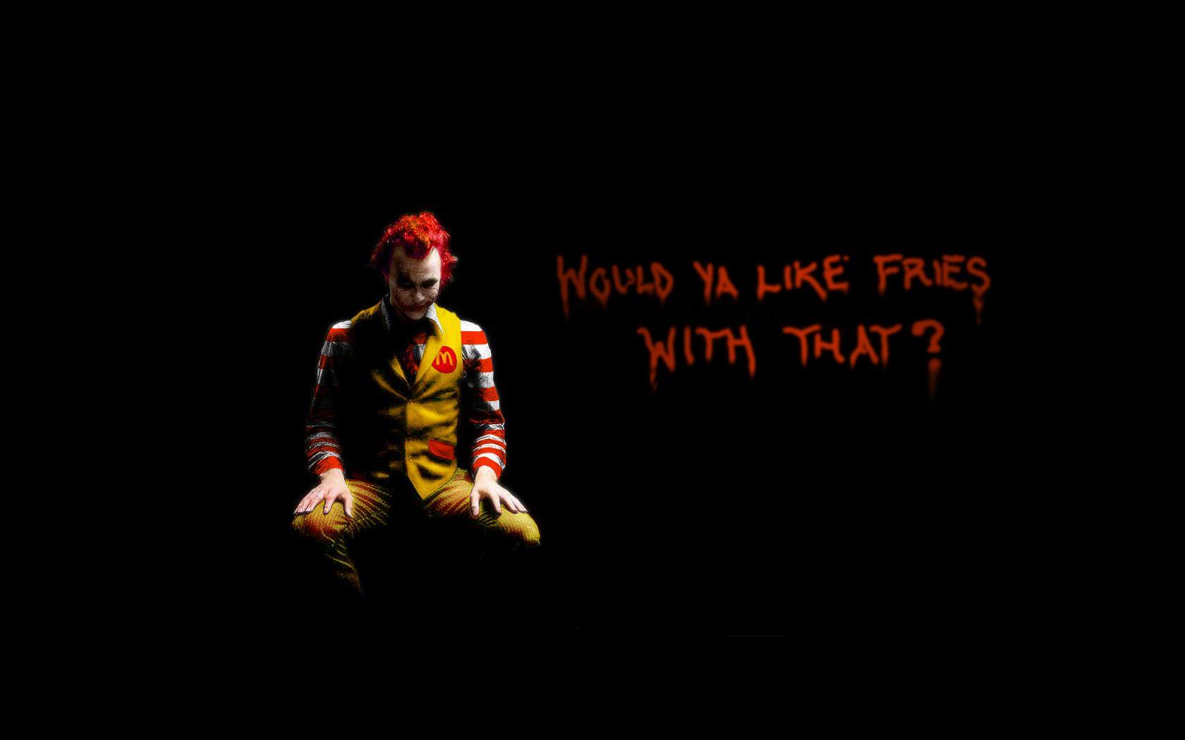 Batman quotes The Joker Ronald McDonald McDonalds / 1680x1050