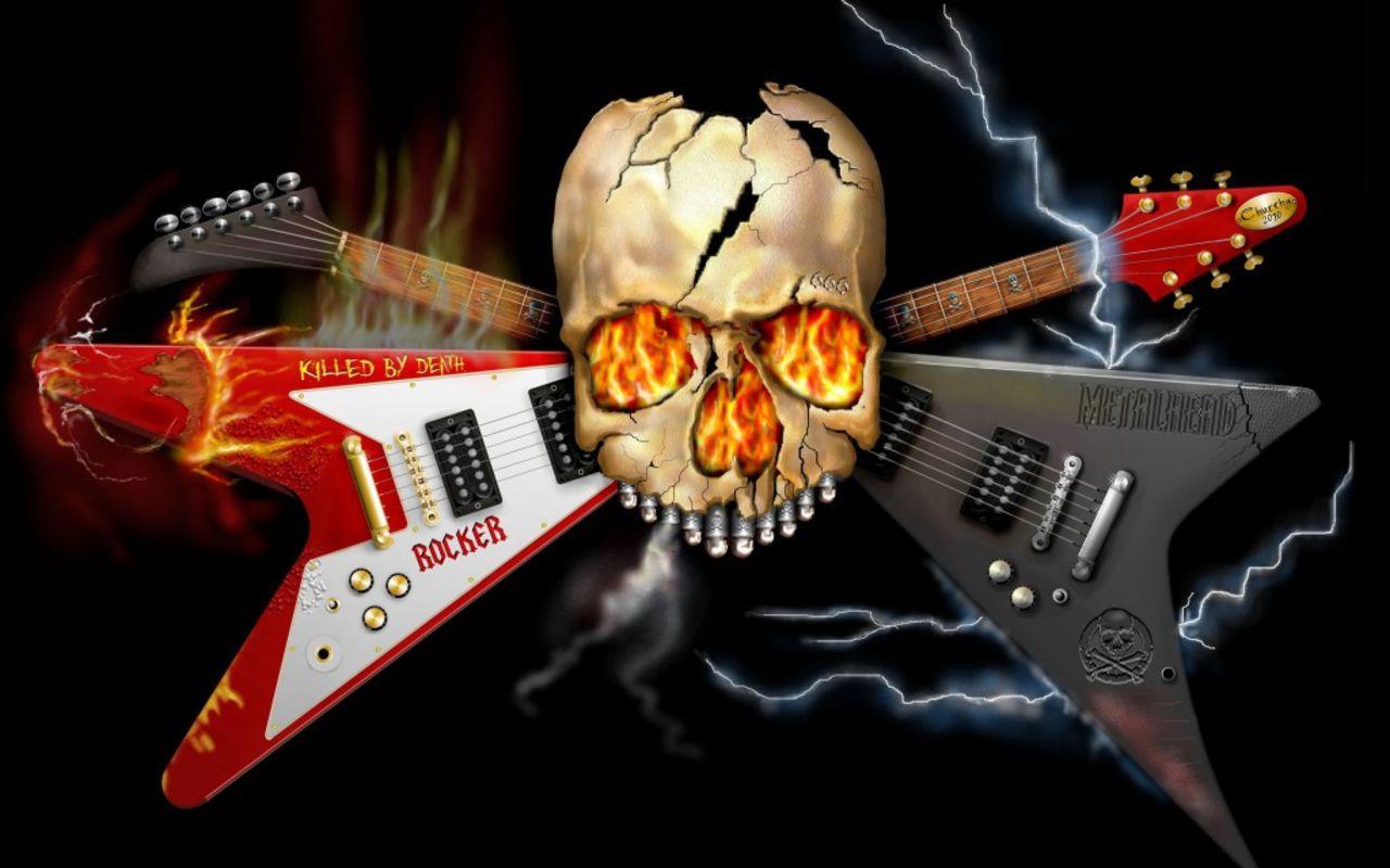 skeleton with guitar image. Music Heavy Metal Metal