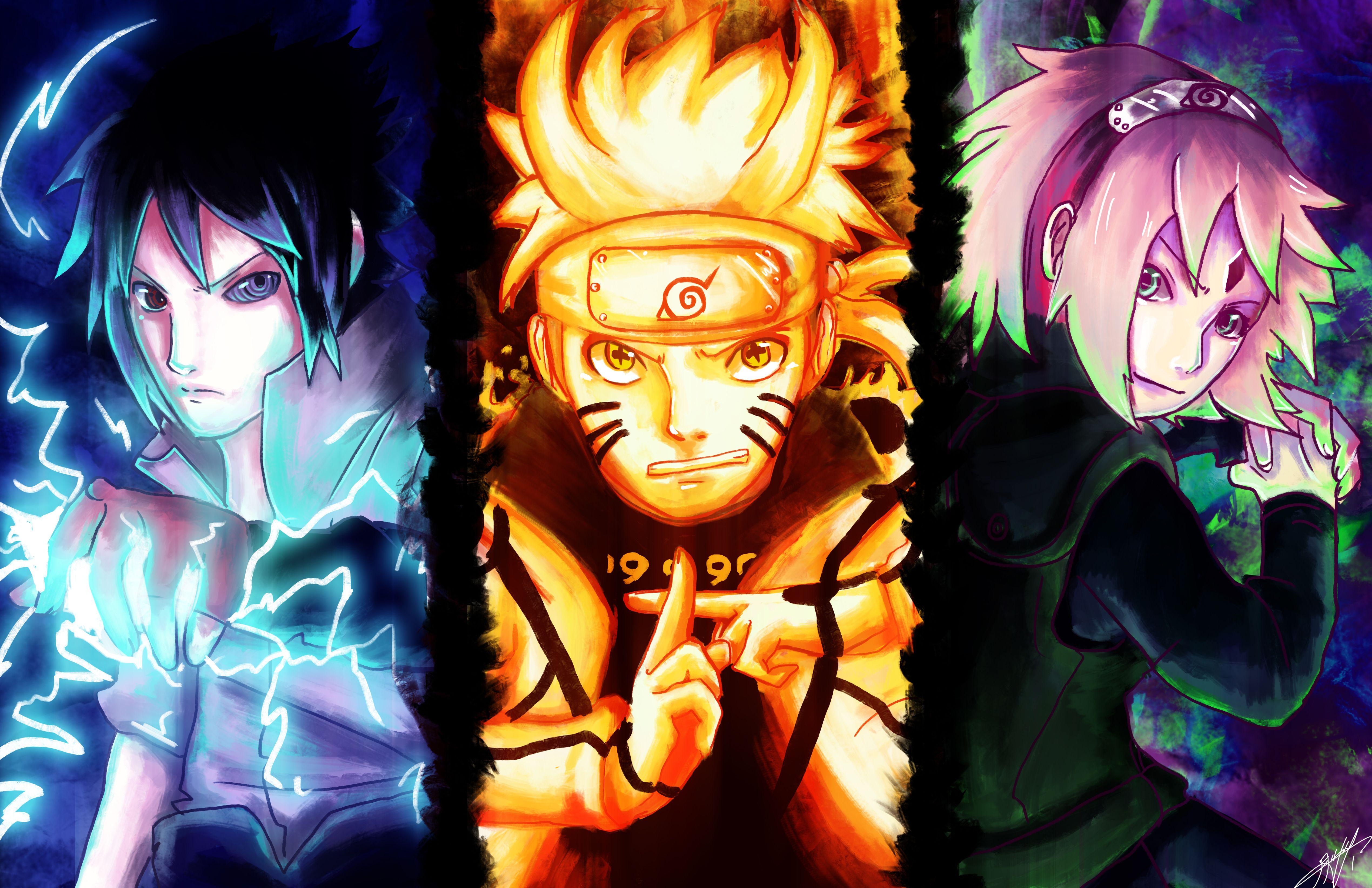 Team 7: Sasuke, Naruto and Sakura Computer Wallpaper, Desktop