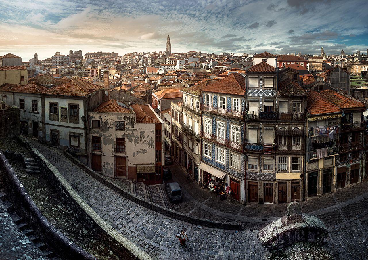 Image Oporto Portugal Street Cities Houses