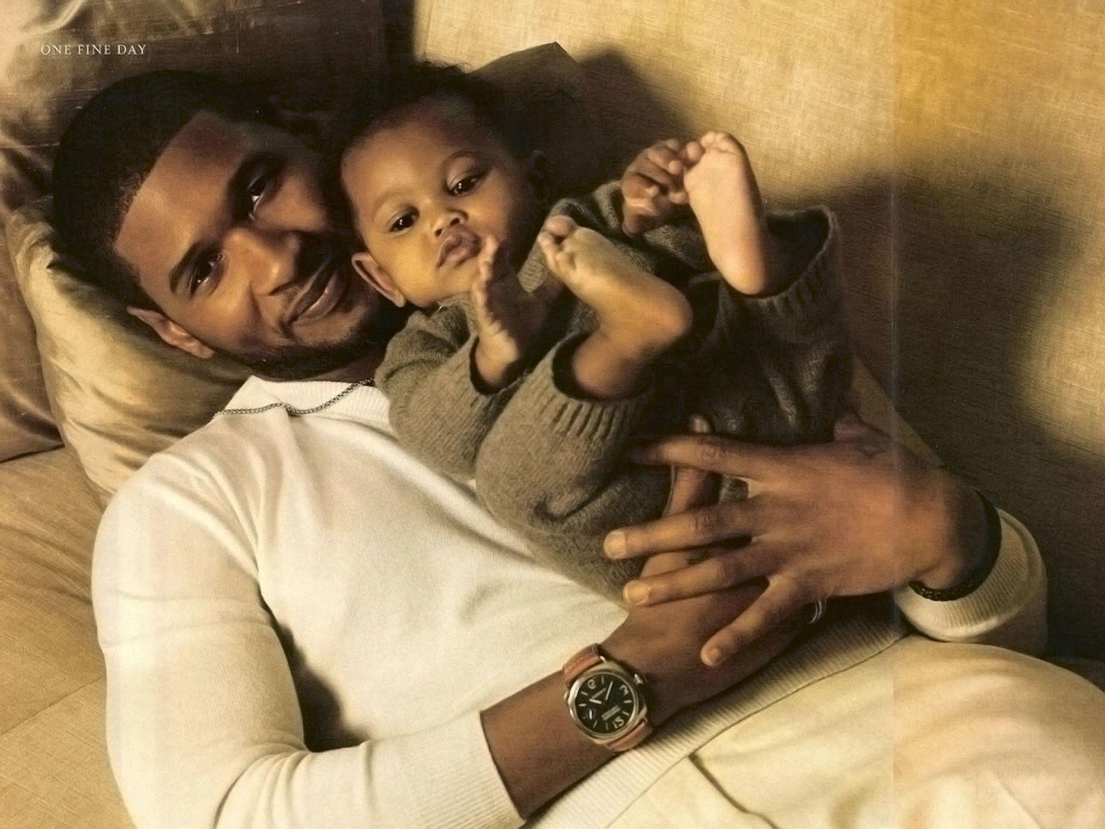 Usher And His Baby Widescreen Wallpaper. Wide Wallpaper.NET