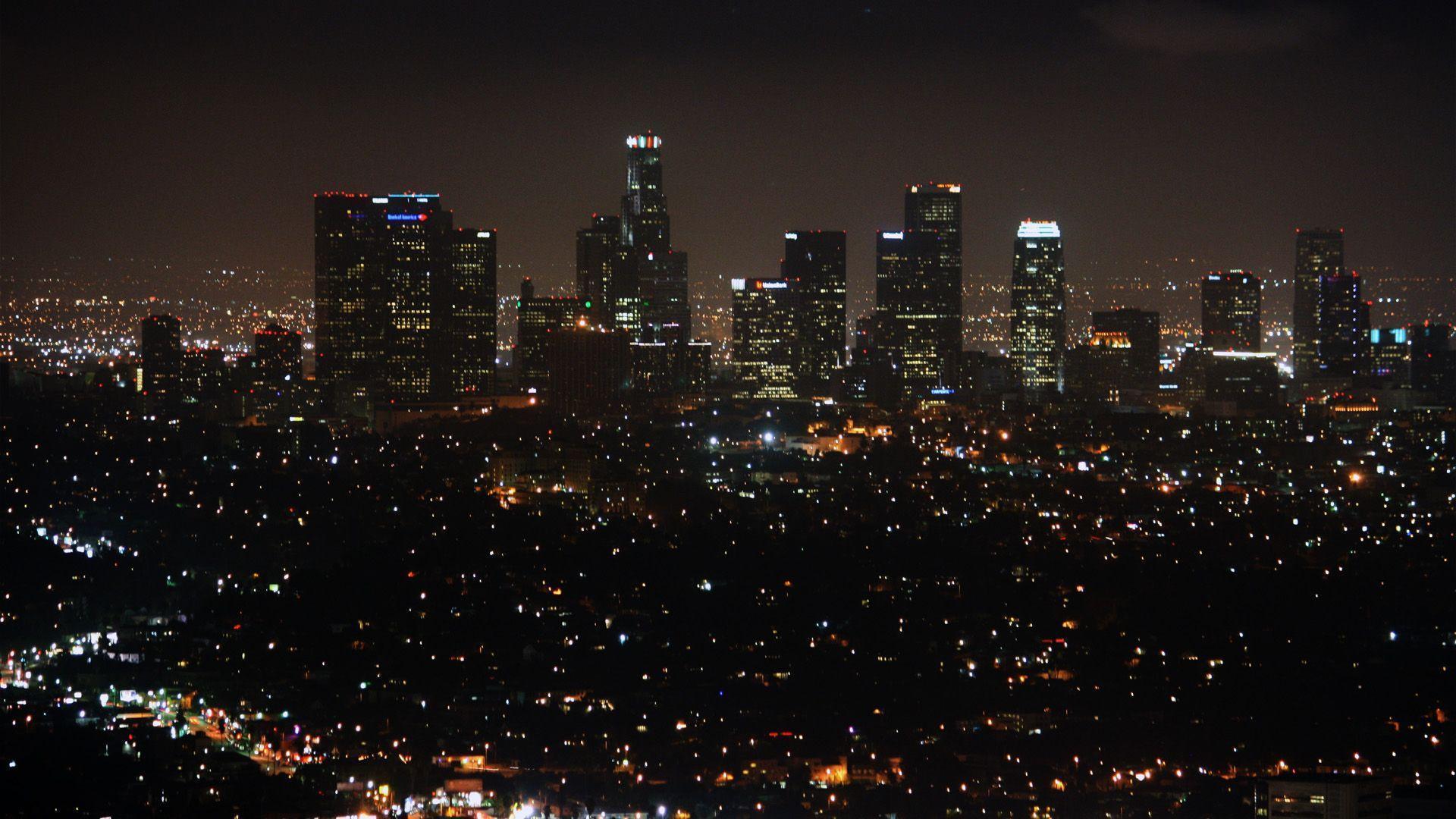 1920x1080px Night View of Los Angeles Wallpaper