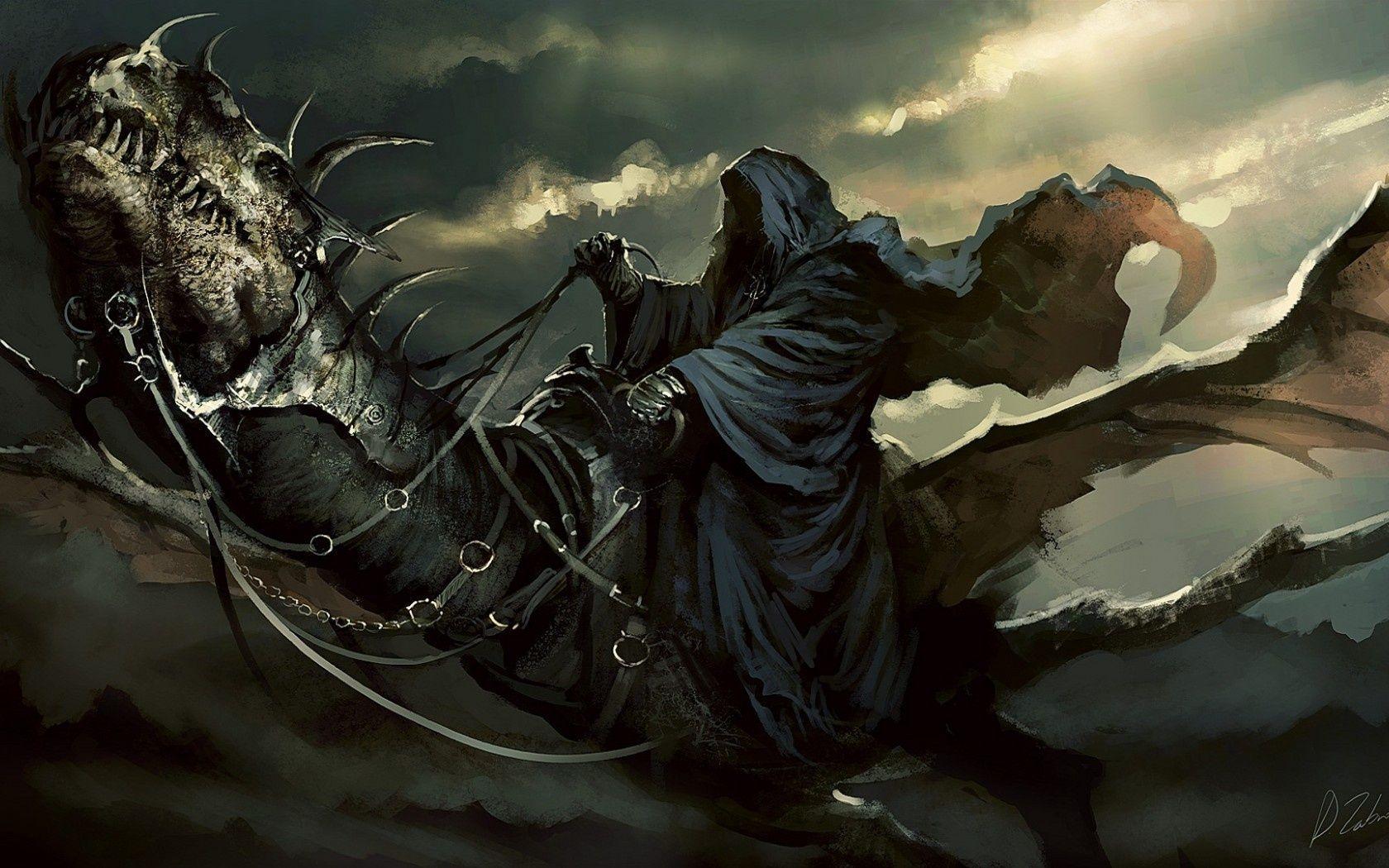 Angel of Death Riding Dragon. Photo and Desktop Wallpaper