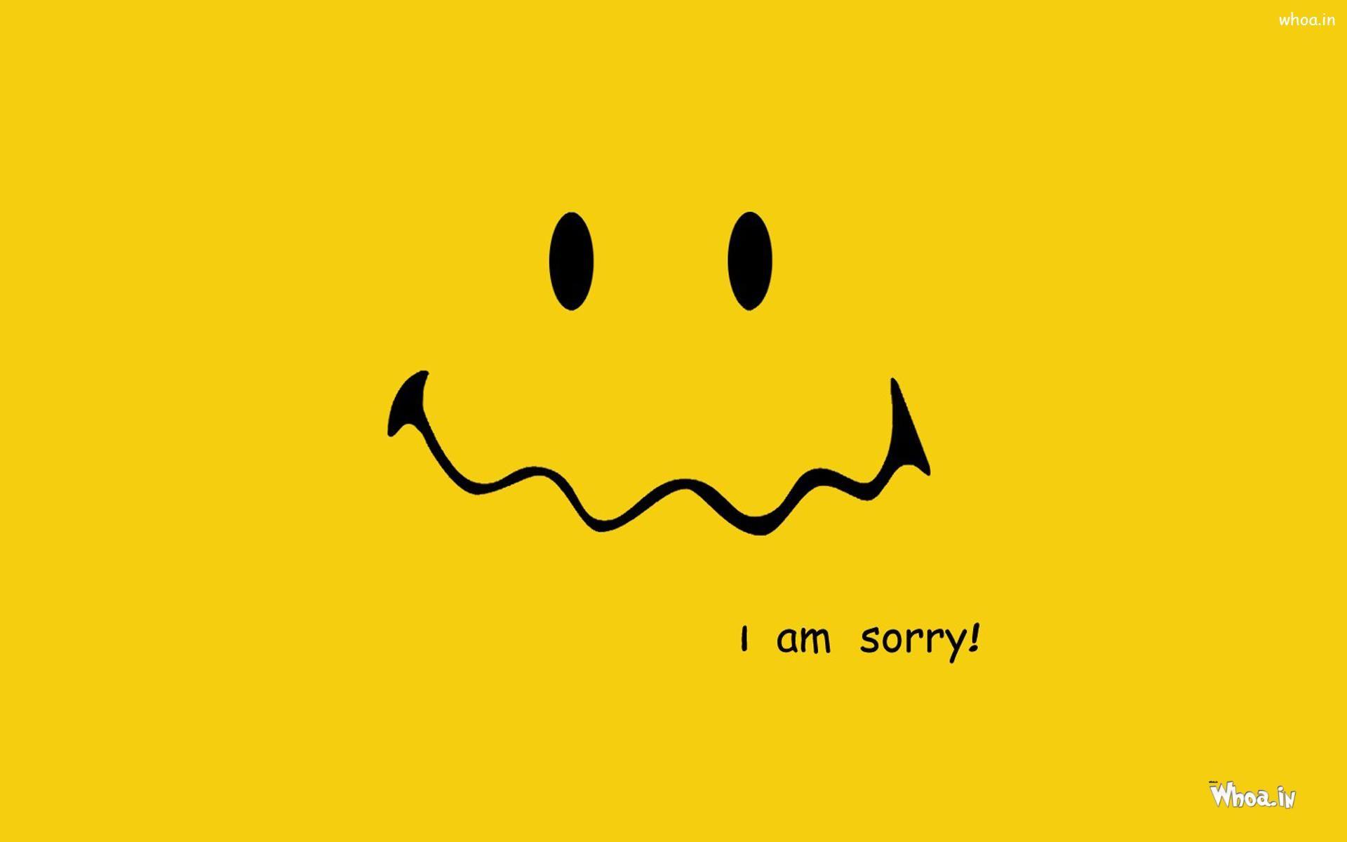 I M Sorry 3D HD With Sad Smily Face Wallpaper