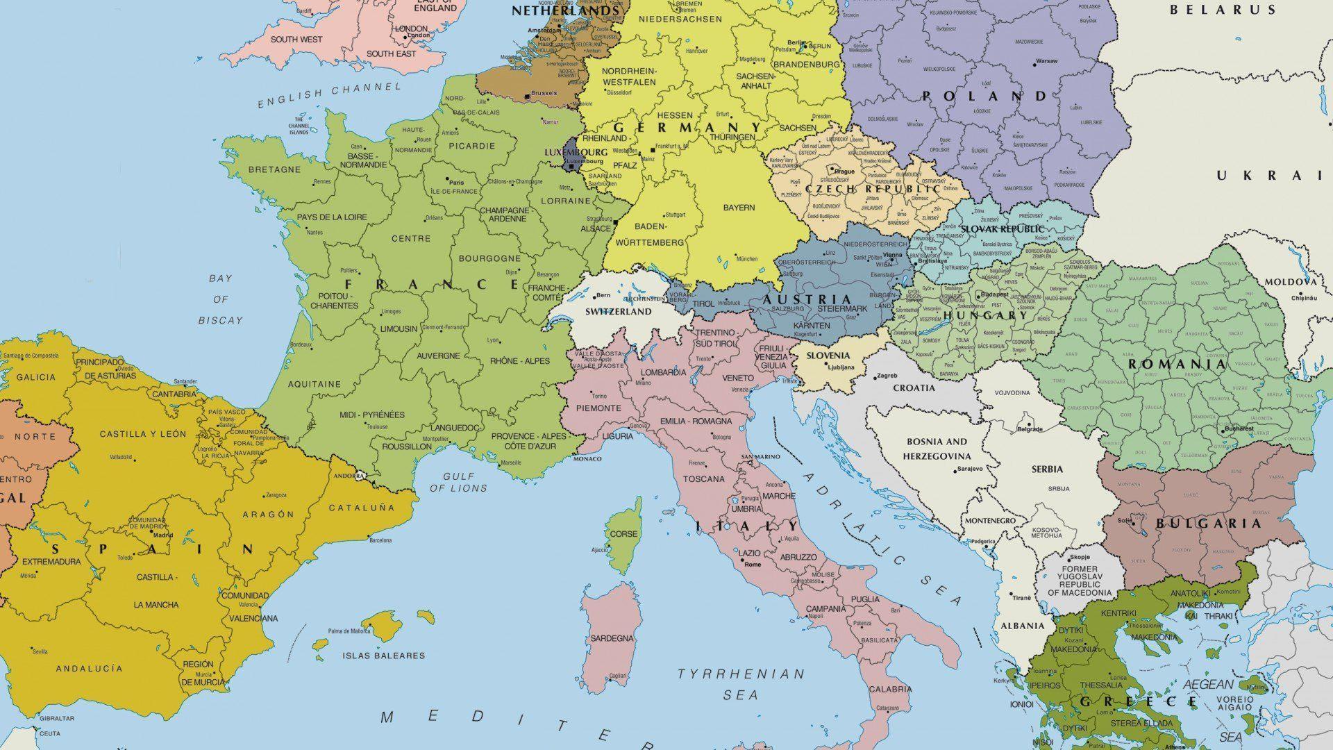 Europe Map HD Wallpaper