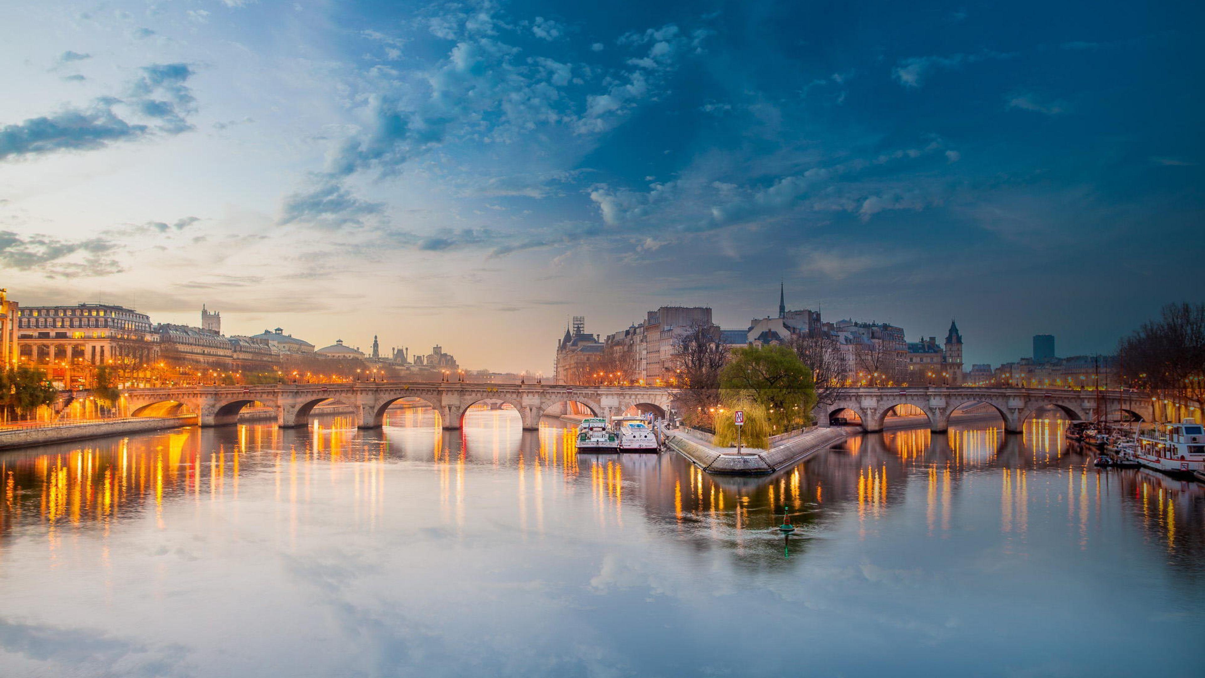 Seine River in Paris Wallpaper HD For Desktop Free Download