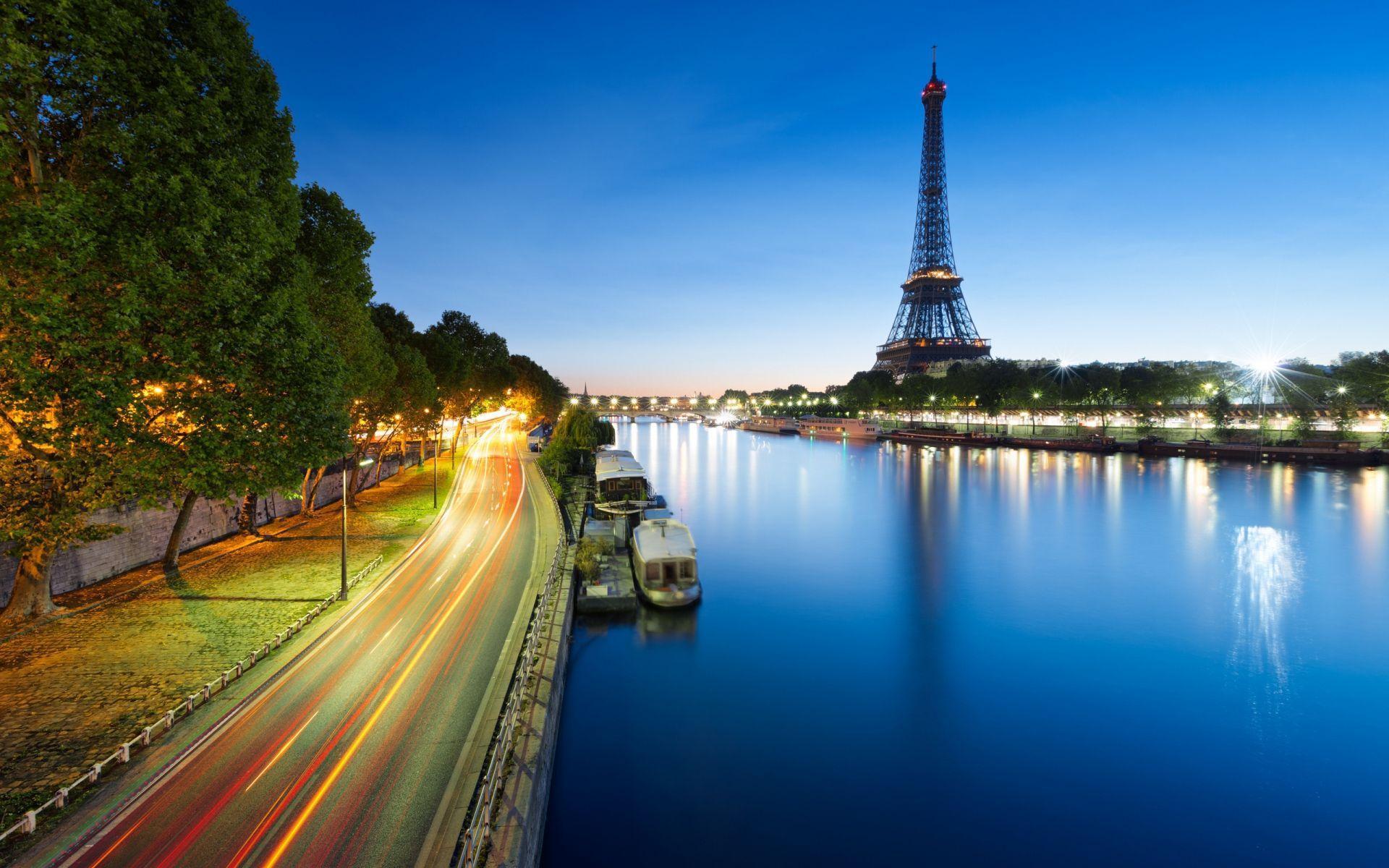 Eiffel Tower Seine River Wallpaper