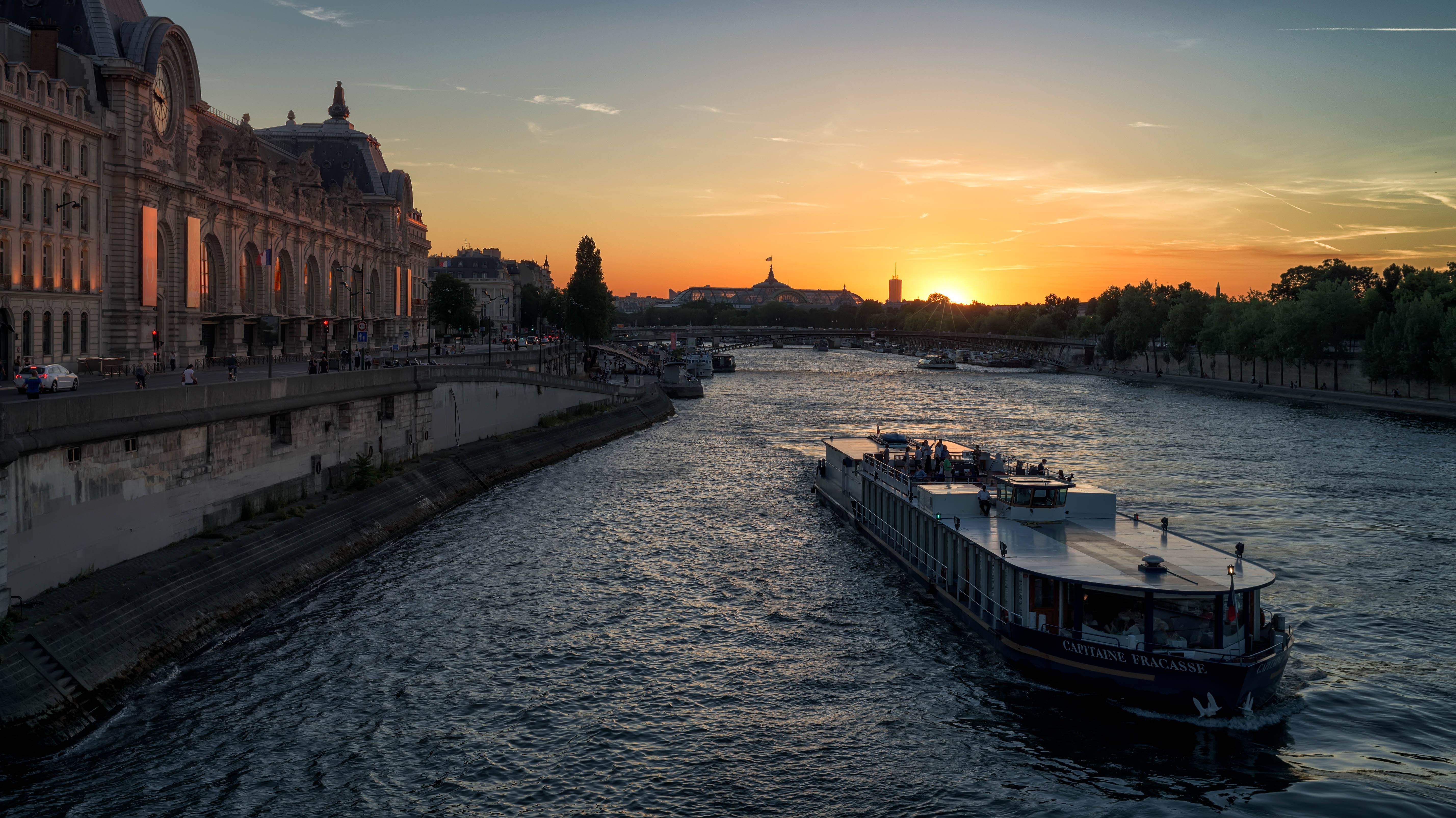 Sunset Cruise On The Capitaine Fracasse, Seine River Paris France