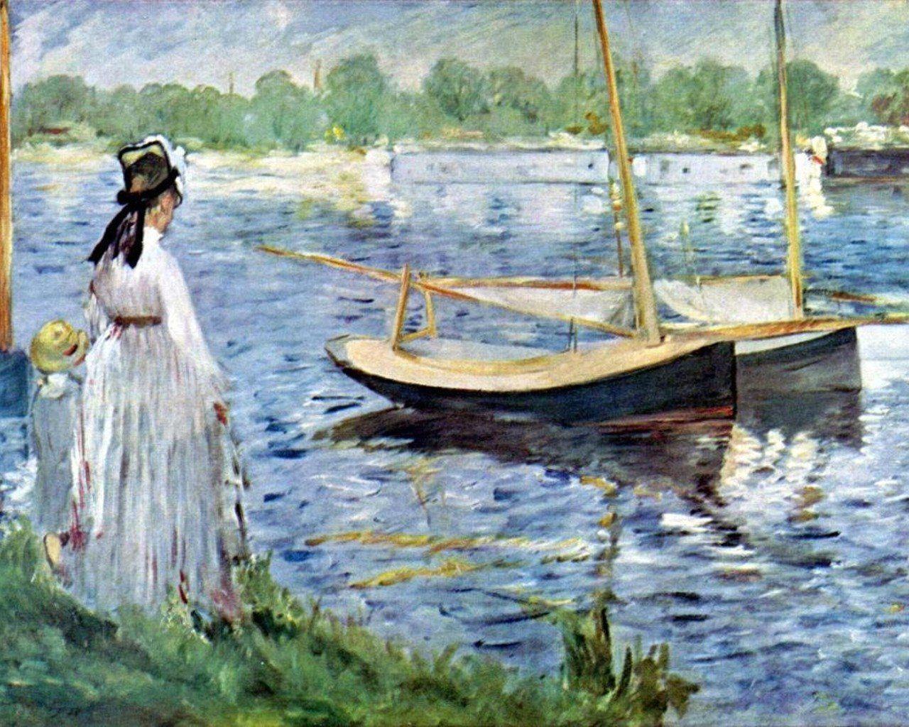 Wallpaper Edouard Manet The Banks Of The Seine x 1024