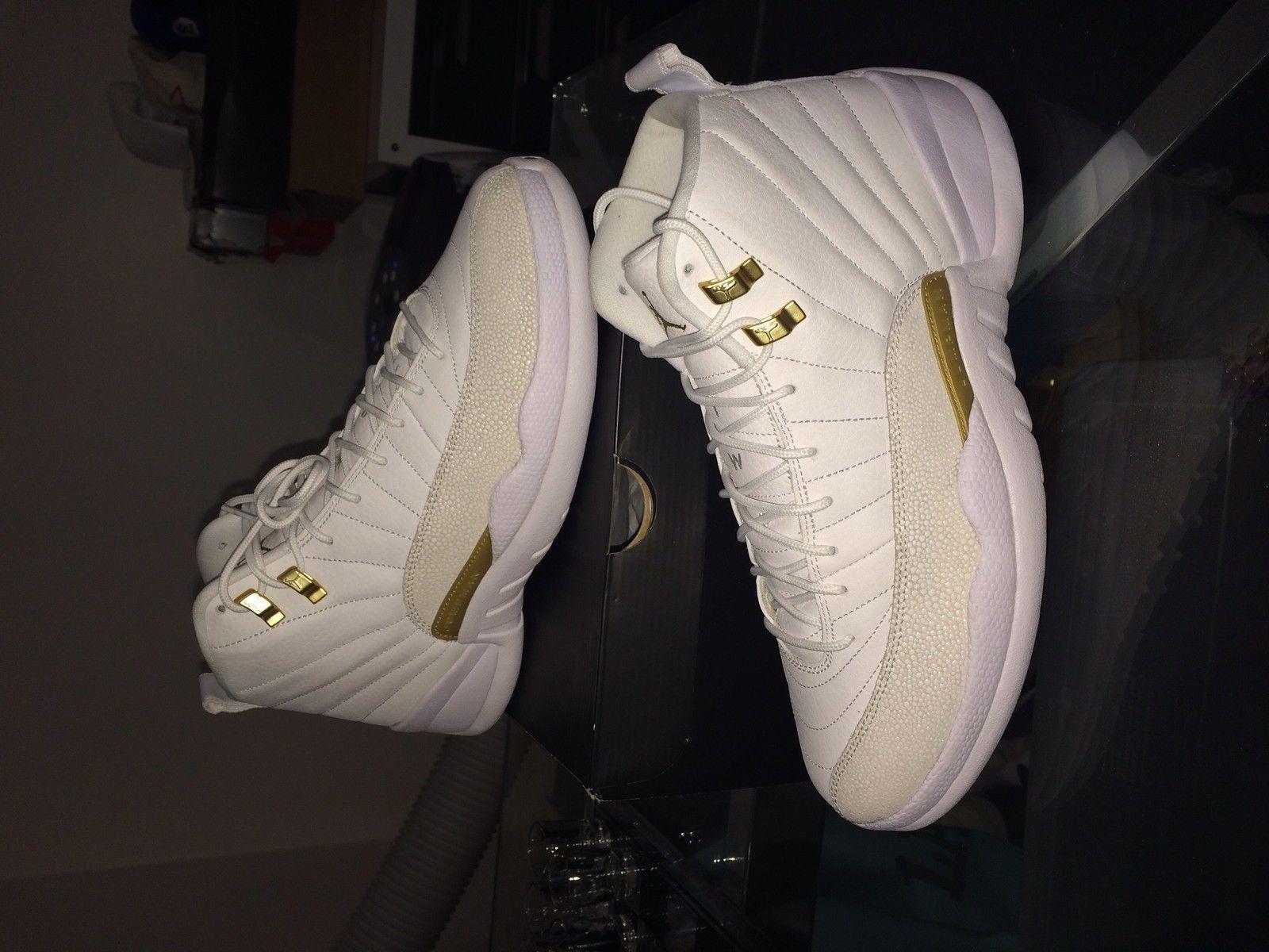 Authentic Air Jordan 12 OVO White And Gold Release Date Sale $168