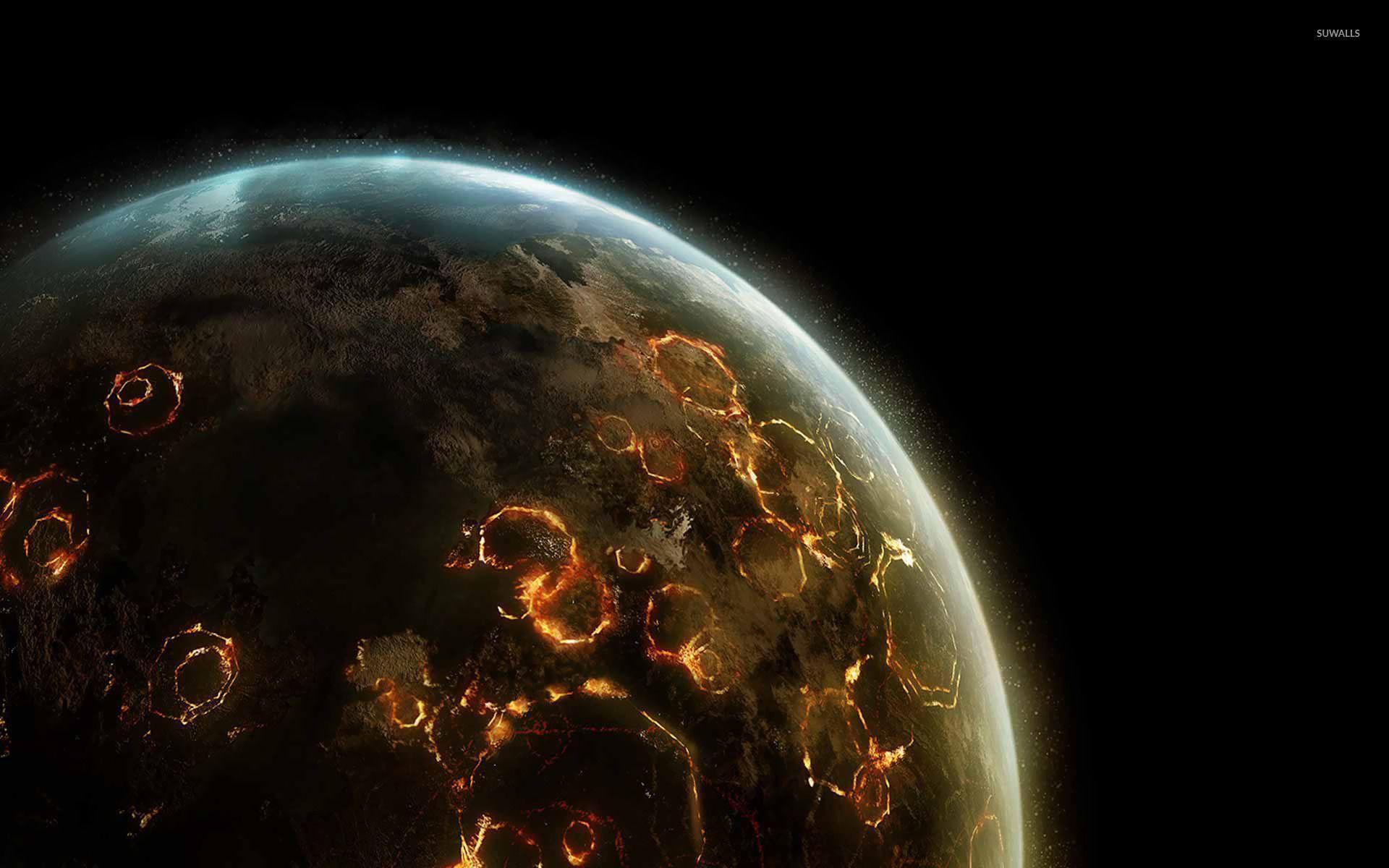 Explosions on the planet wallpaper wallpaper