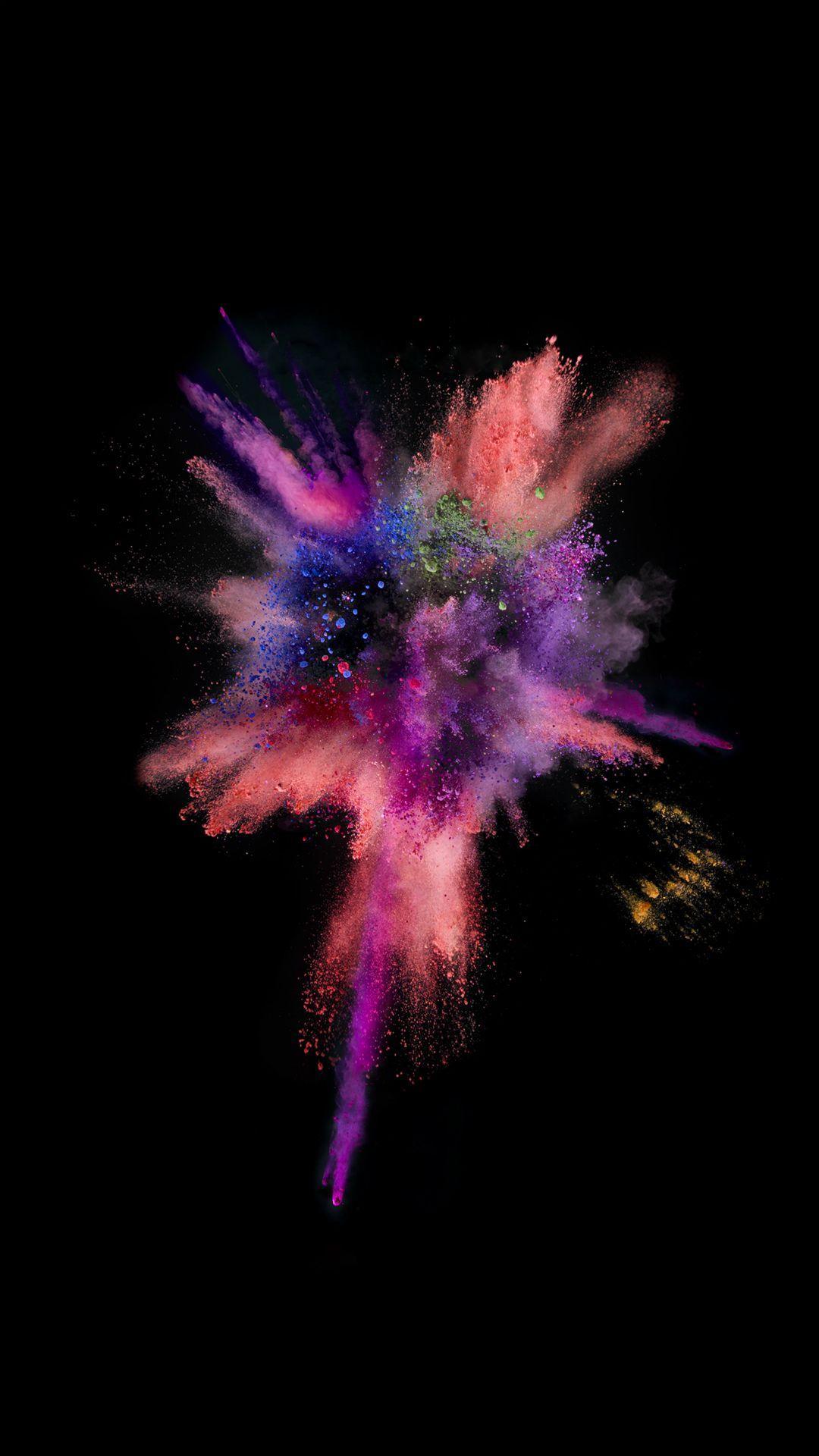 iOS9 Colorful Explosion Smoke Dark #iPhone #wallpaper. iPhone