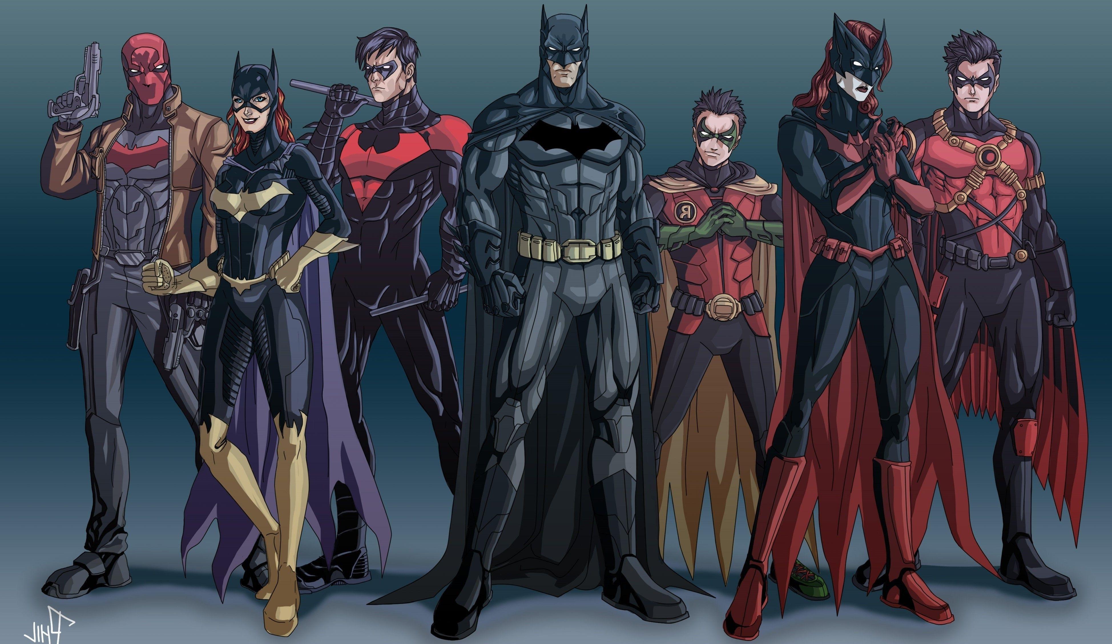 Batman, Robin (character), Nightwing, Batgirl, DC Comics, Red