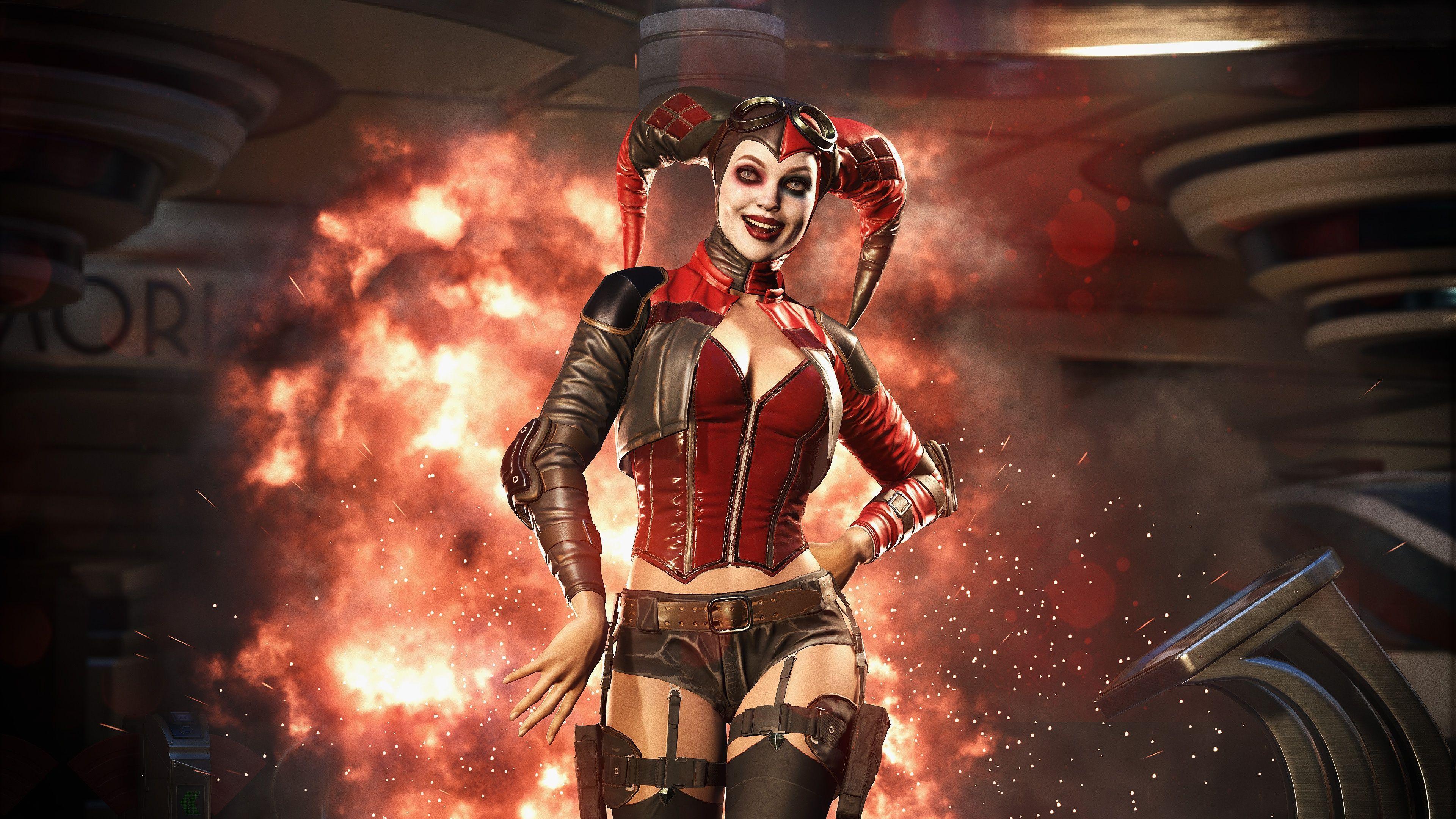 Wallpaper Harley Quinn, Supervillain, Injustice 4K, Games
