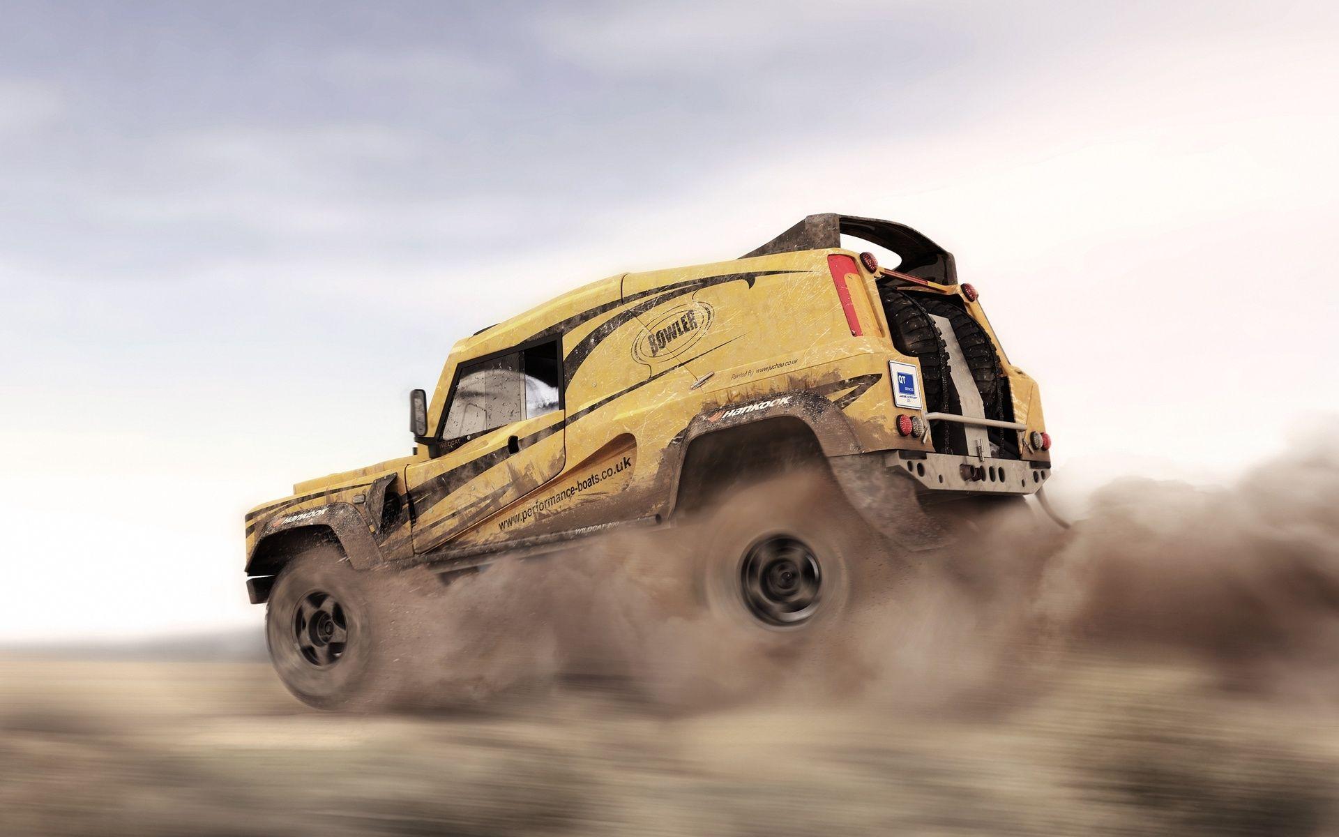 Dakar, In Motion, Suv, Land Rover, Dust, Desert