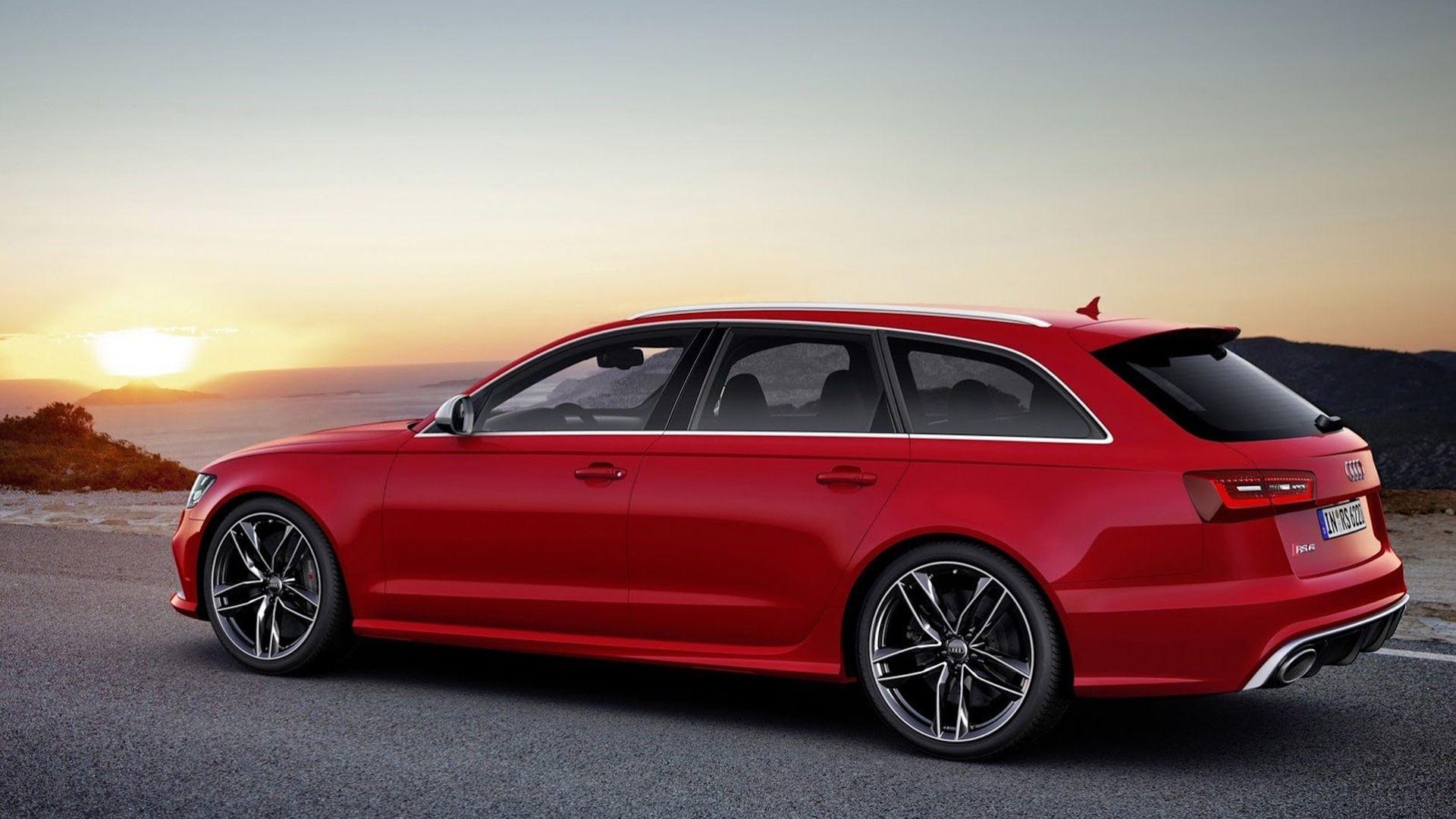 Download Wallpaper 1920x1080 Audi, V- Rs6 avant, Red, Side view
