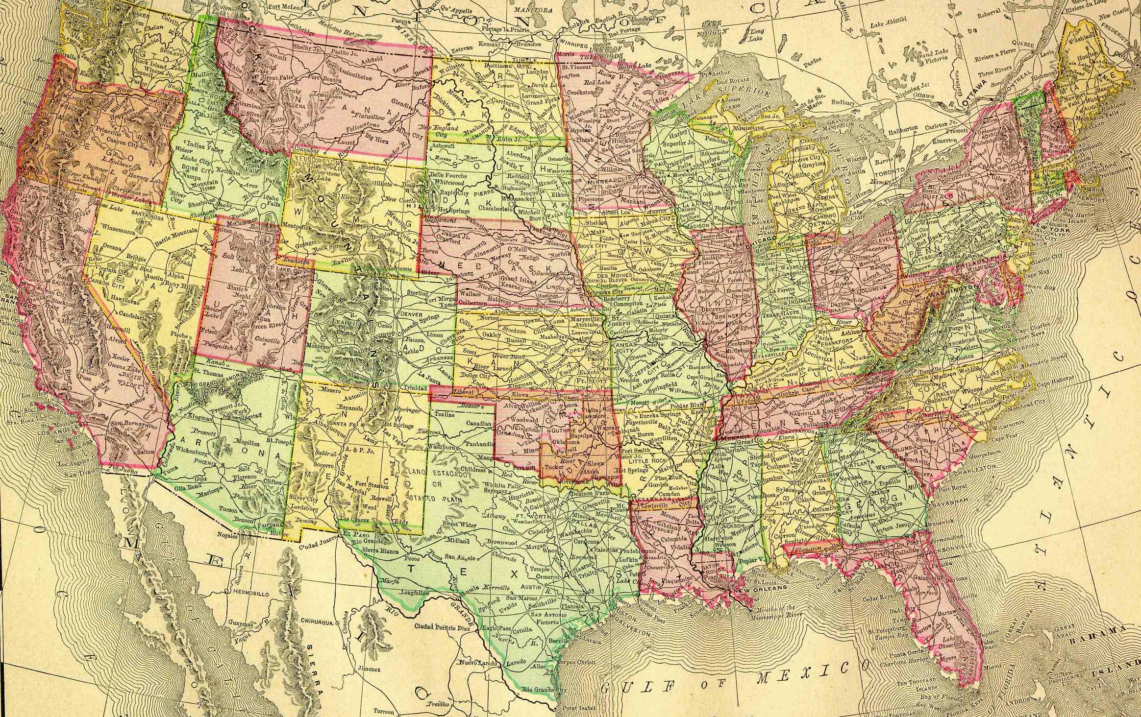 Map Of The Usa Computer Wallpaper, Desktop Background