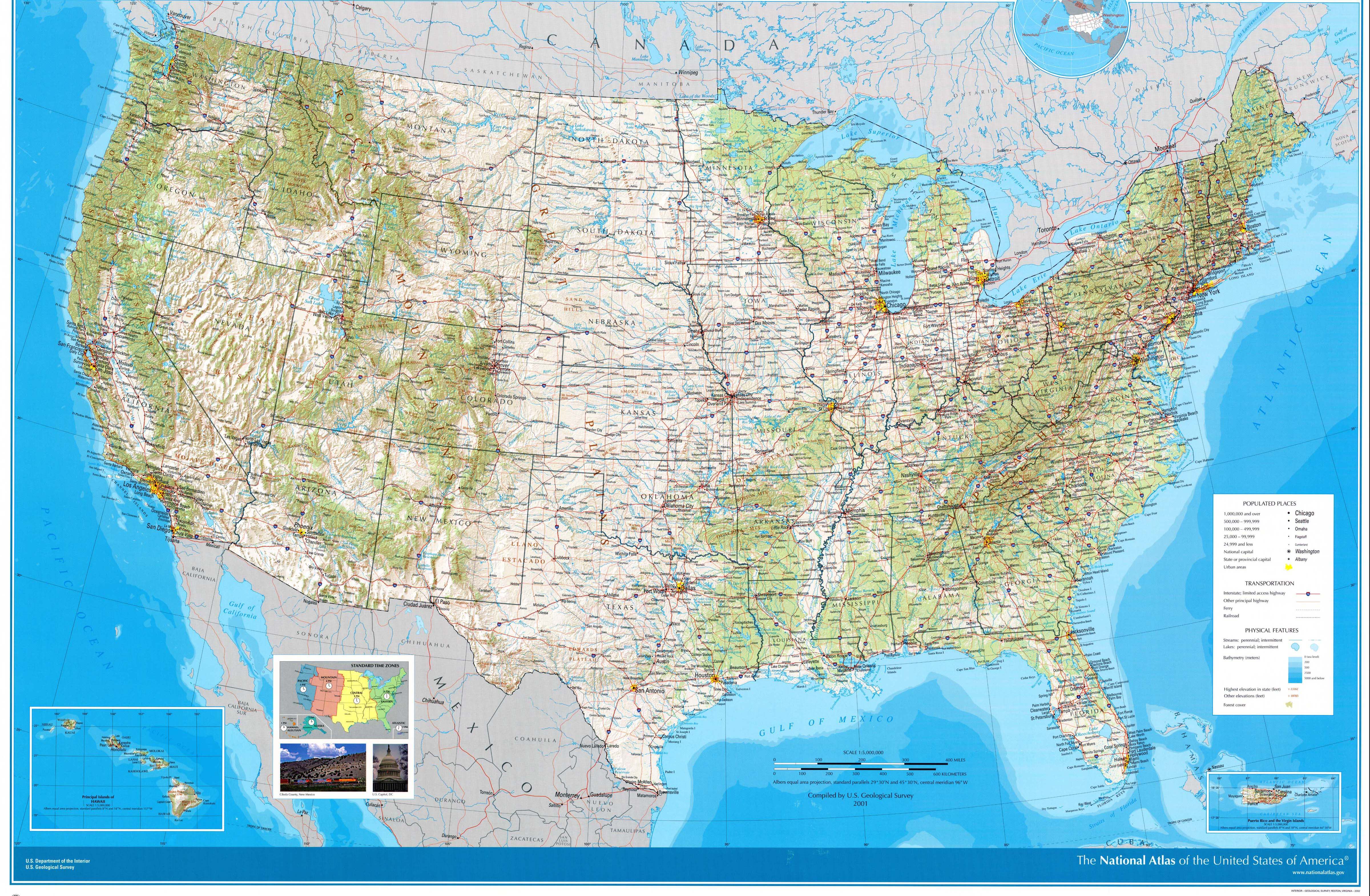 Physical Maps of United States