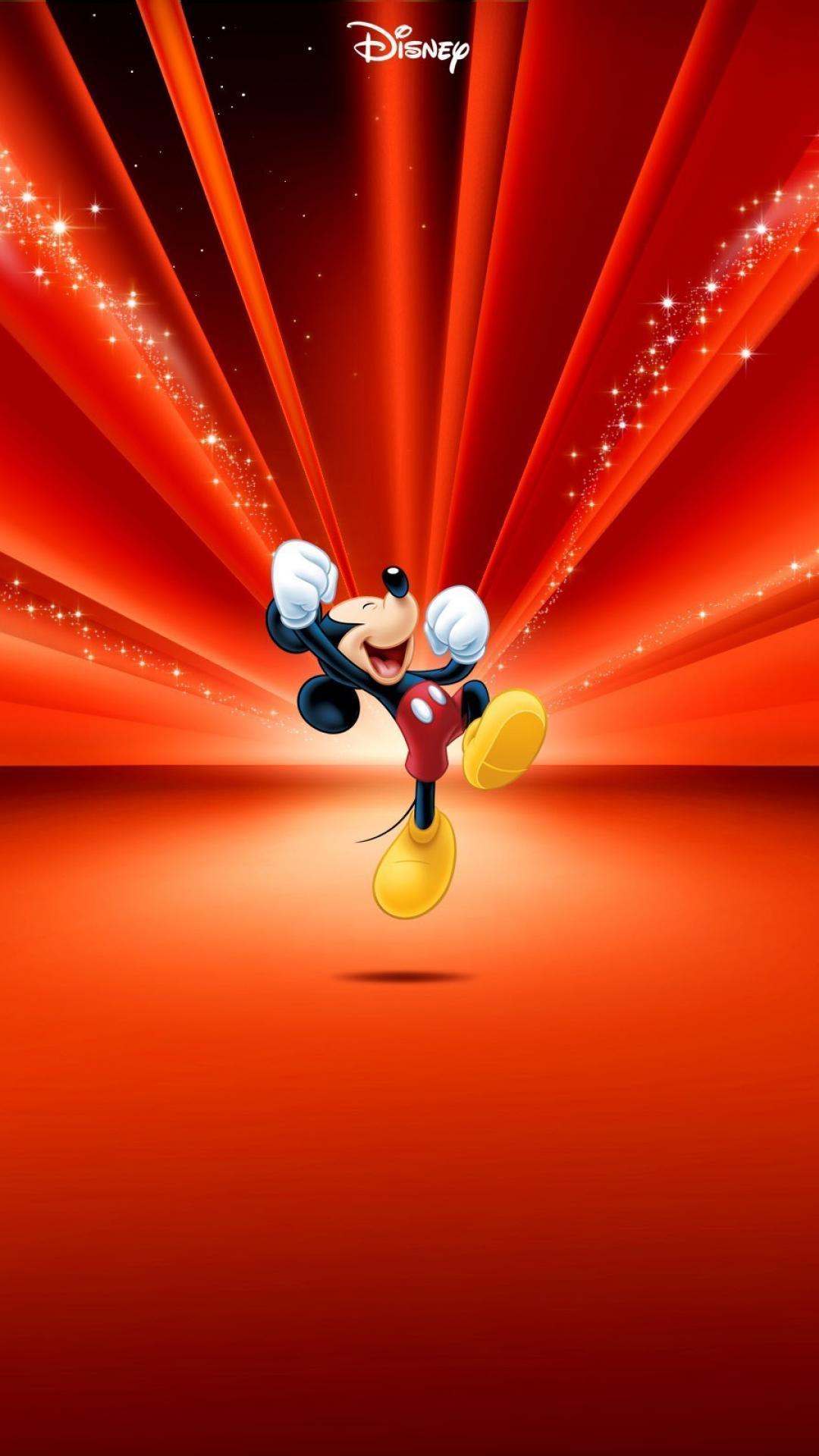 Disney company mickey mouse walt cartoons red background wallpaper