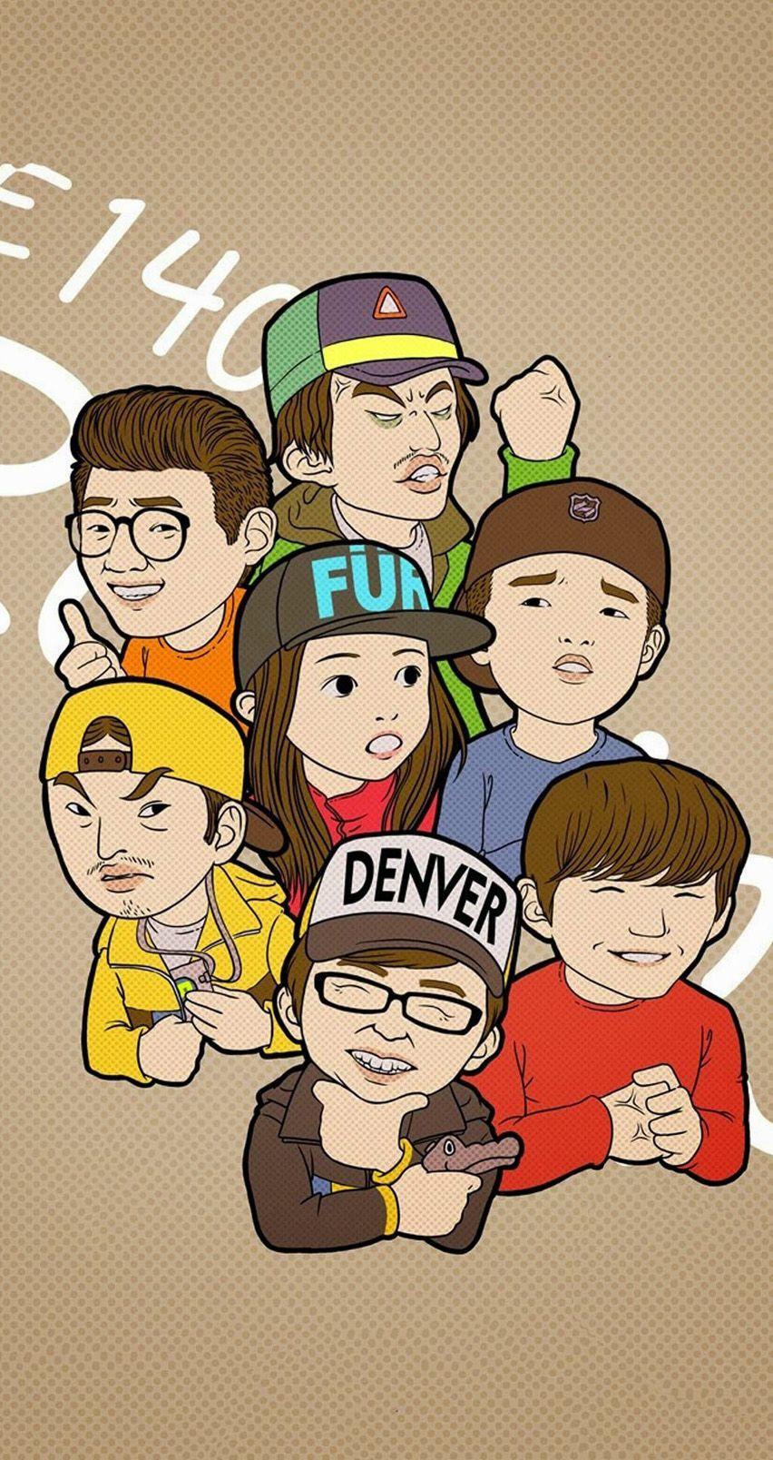 Running Man Cartoon Wallpaper For IPhone 5 5s 5c And IPhone 6 6
