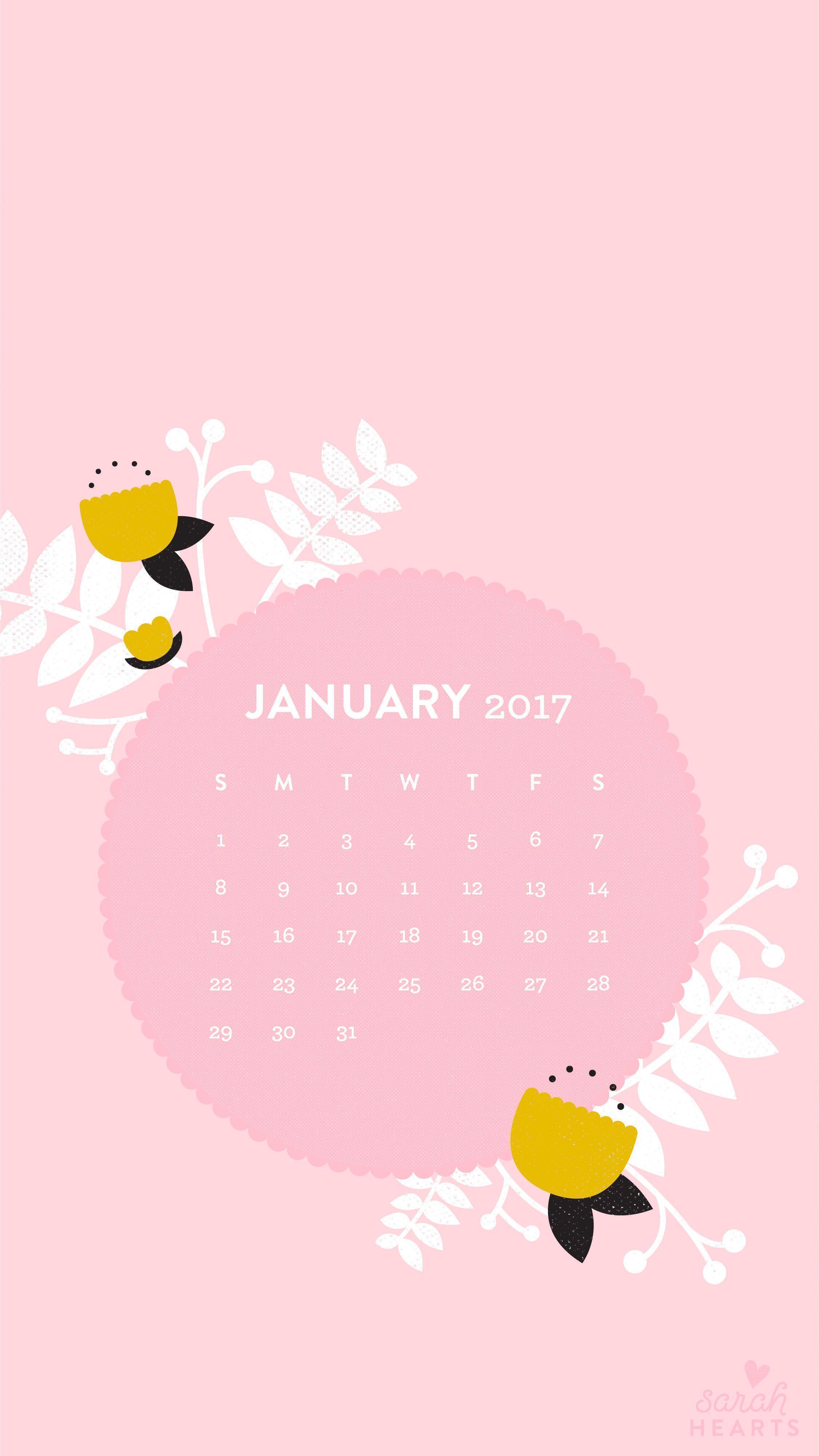 January 2017 Calendar Wallpaper